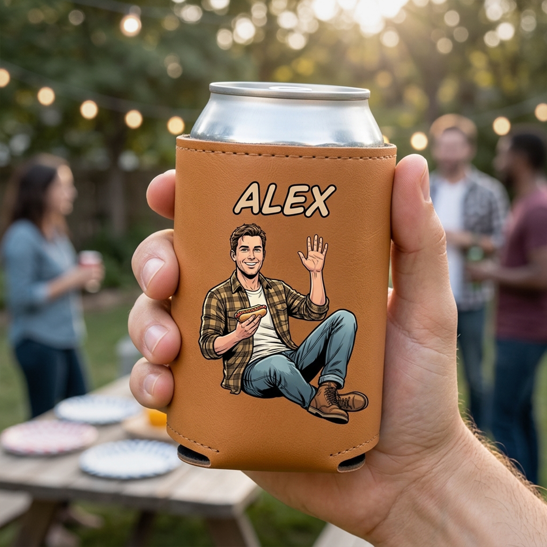 Custom Leather Beverages/Cups/Can Sleeves