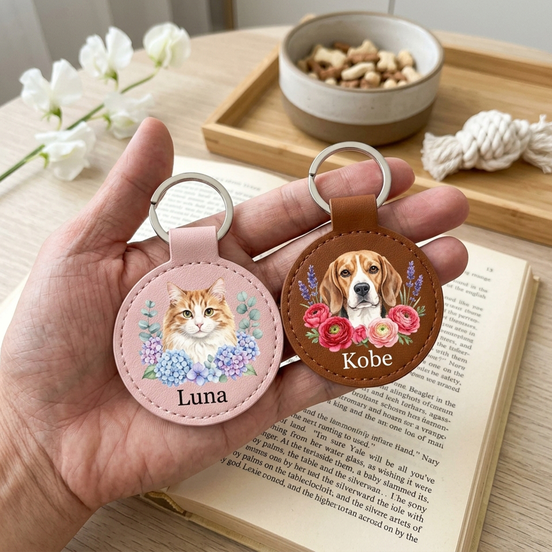 Custom Pet Leather Keychain