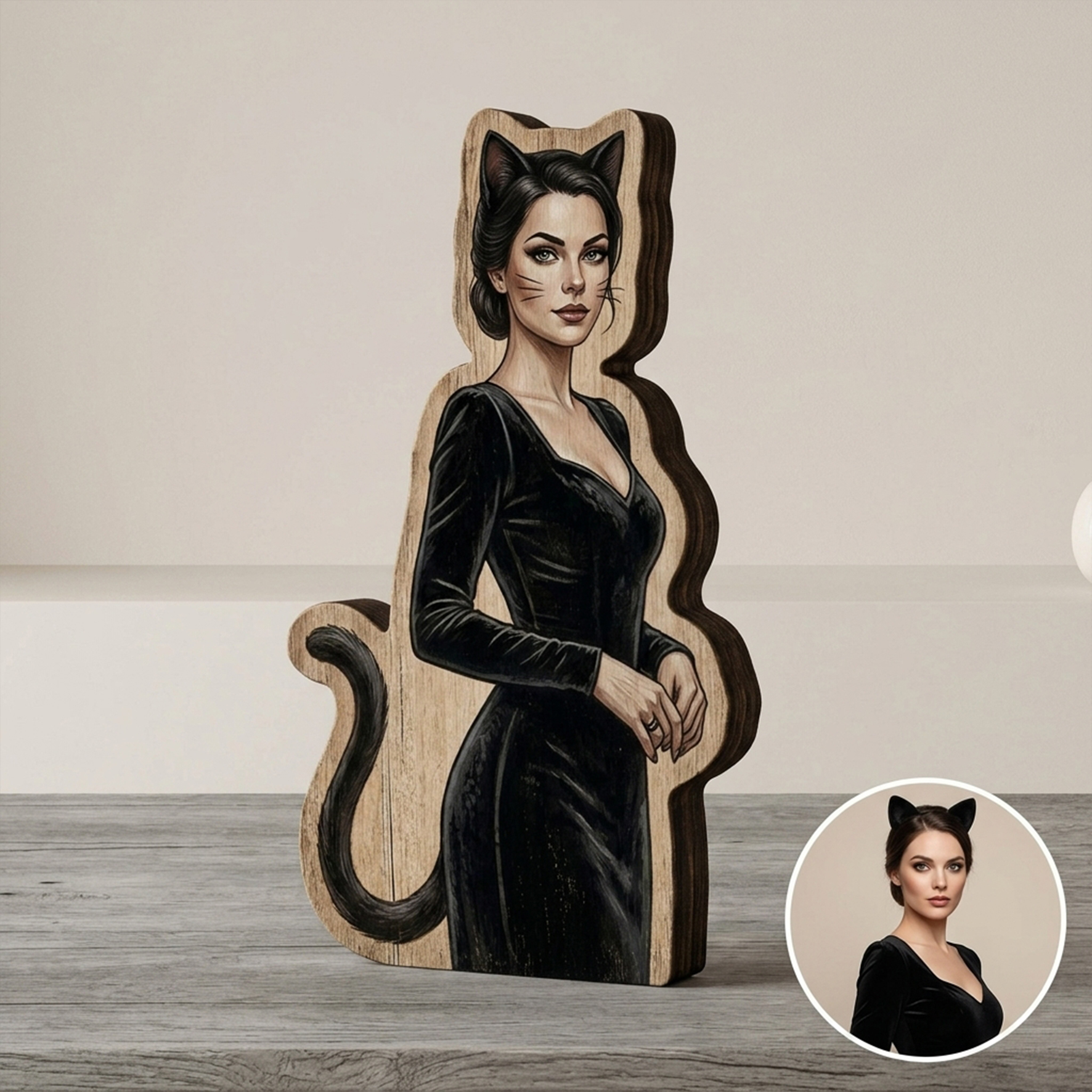 Personalized Halloween Wooden Ornaments of People and Pets