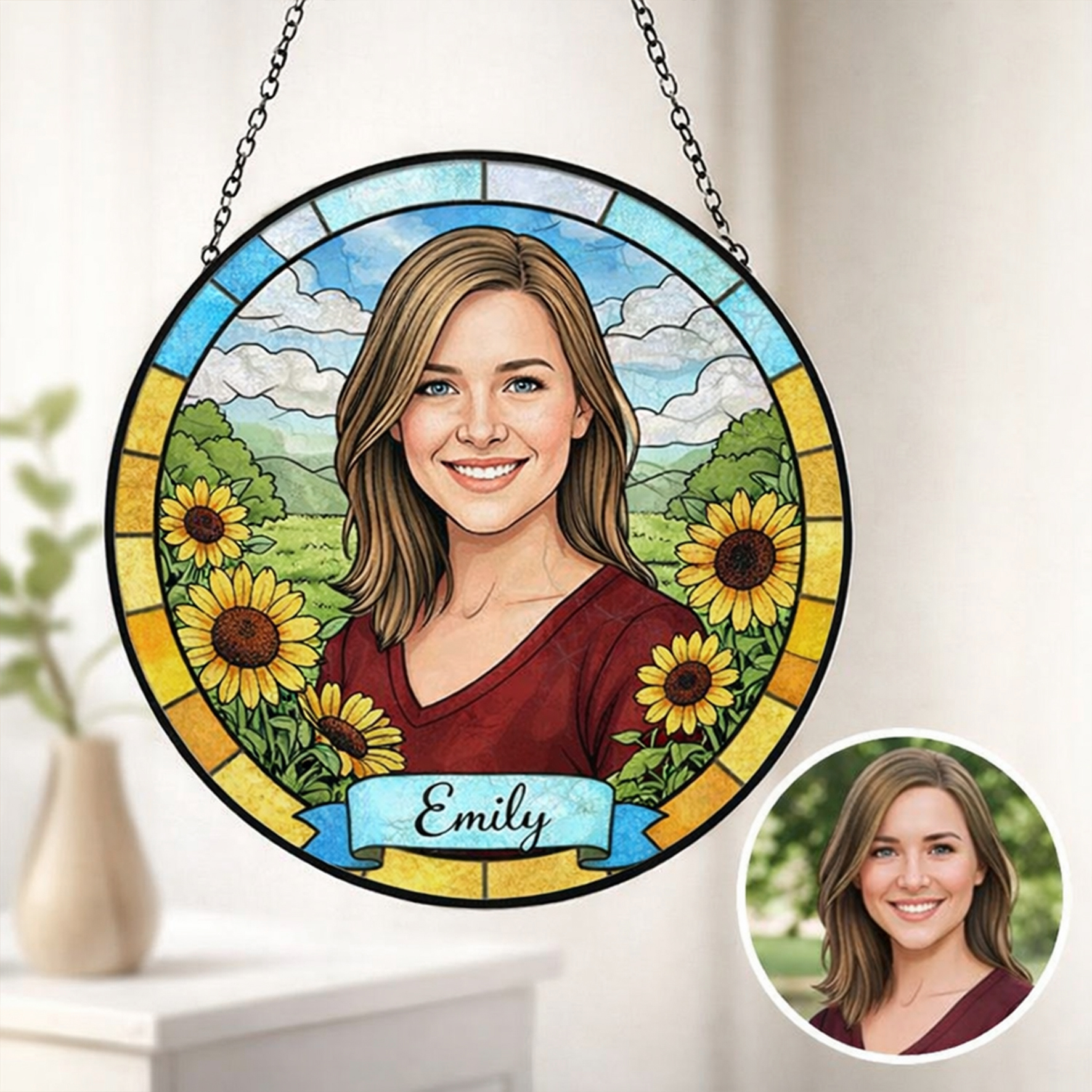 Personalized Suncatcher Stained Glass Ornaments