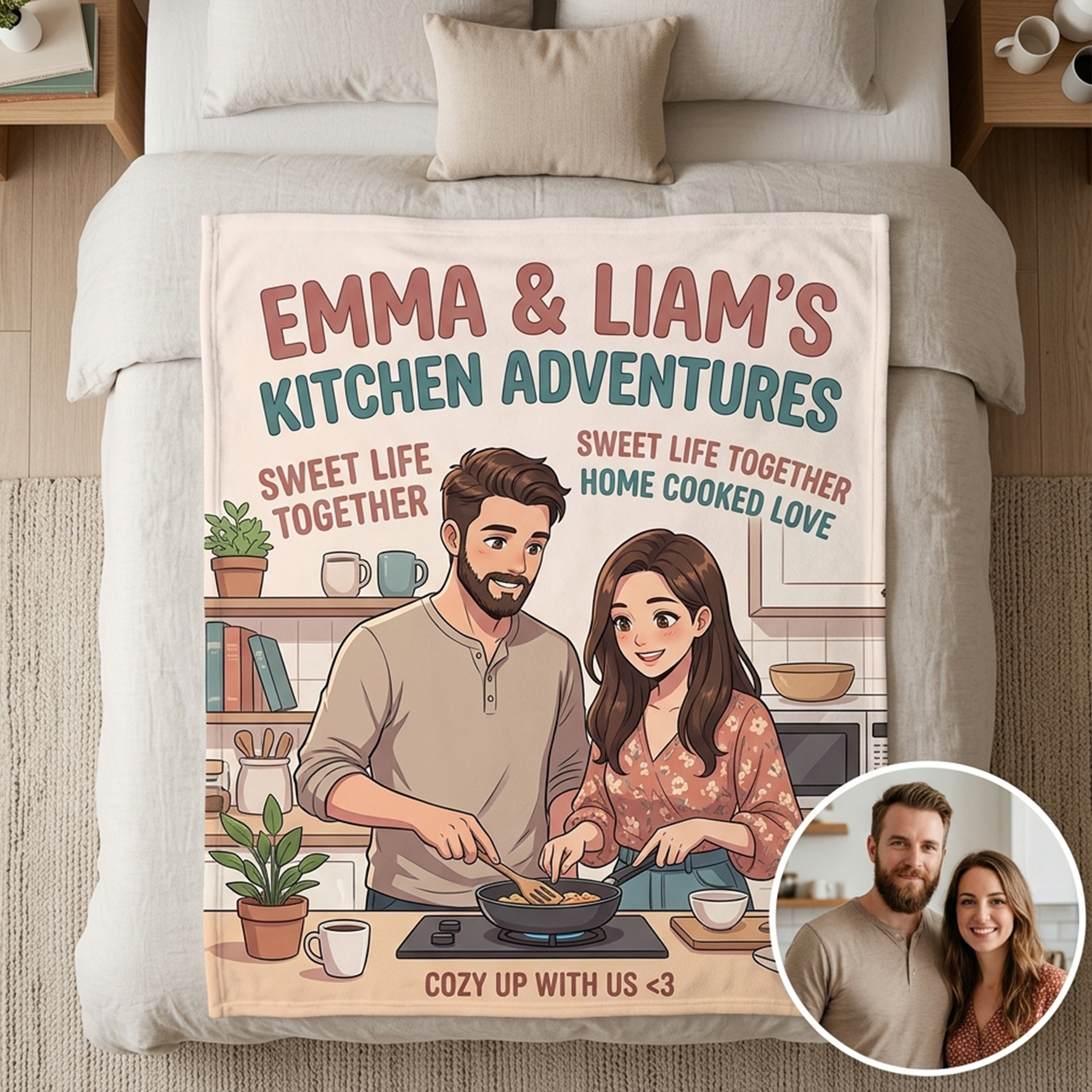 Personalized Blankets for Couple/Family/Pets