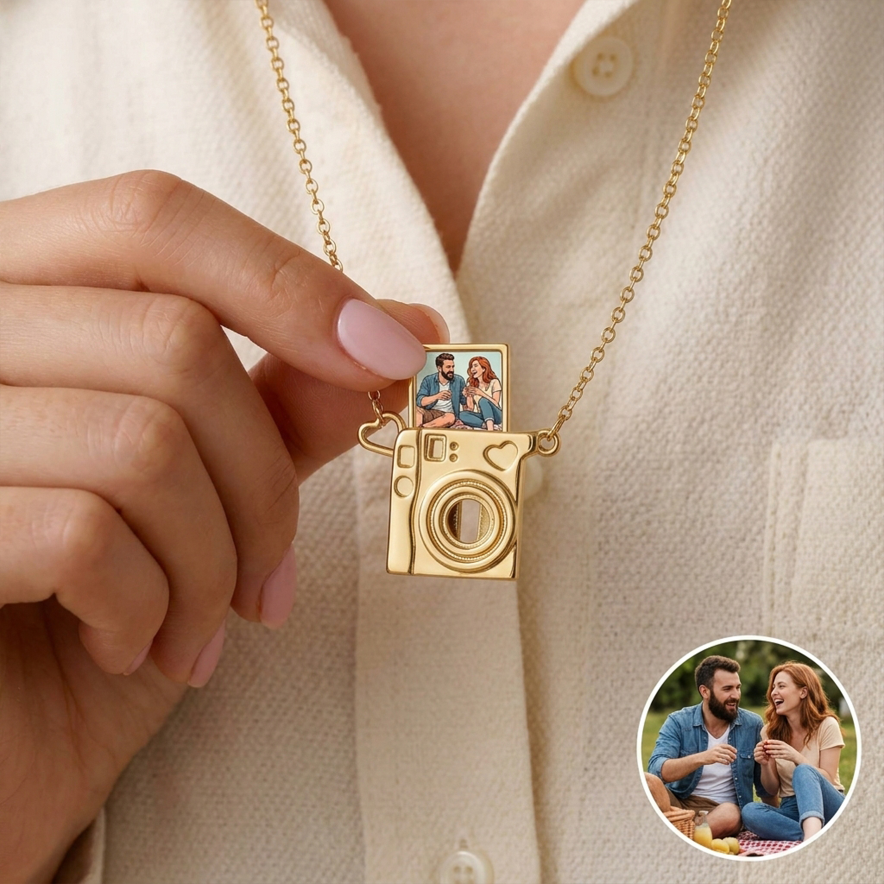 Personalized Instant camera with Photo Necklace