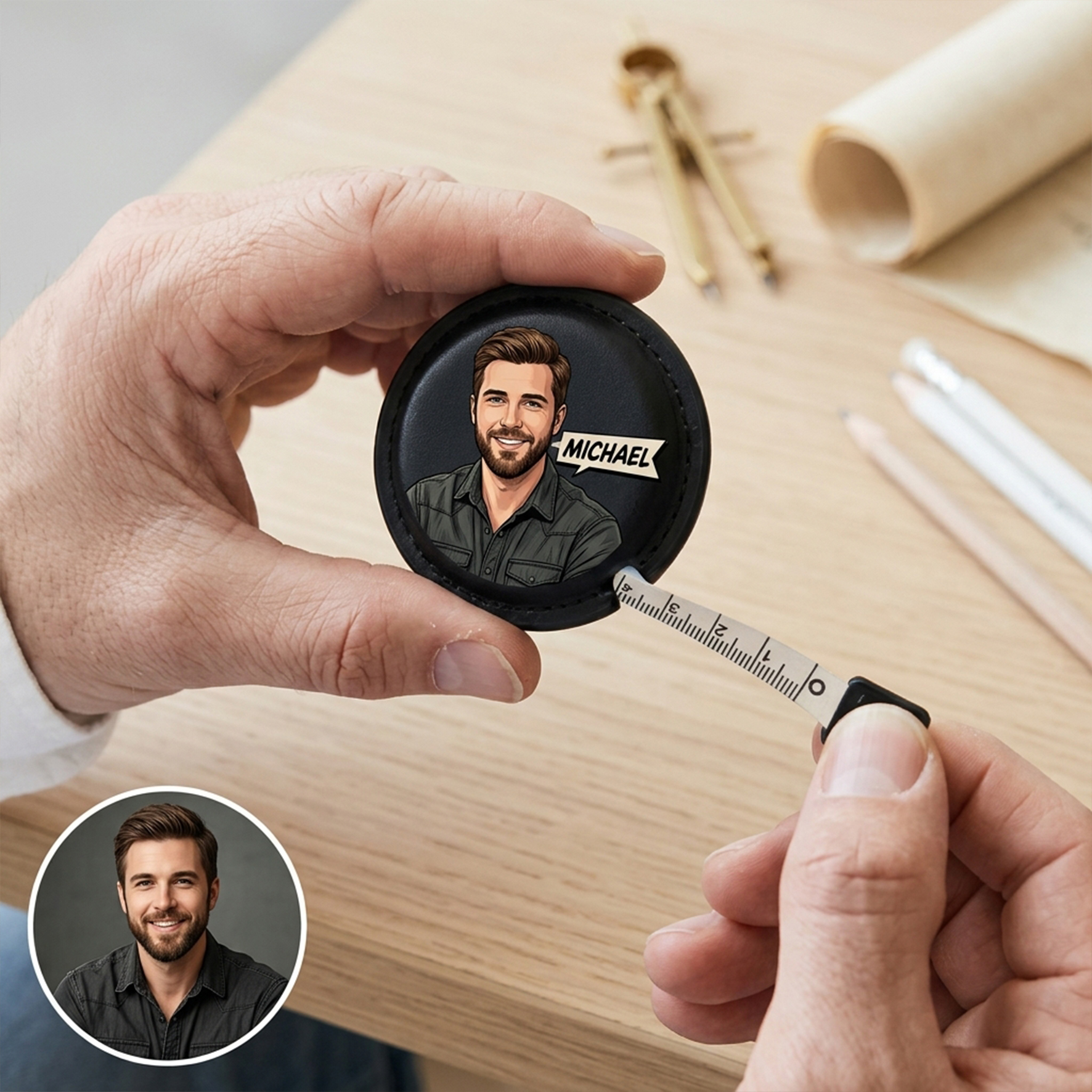 Personalized Leather Tape Measure