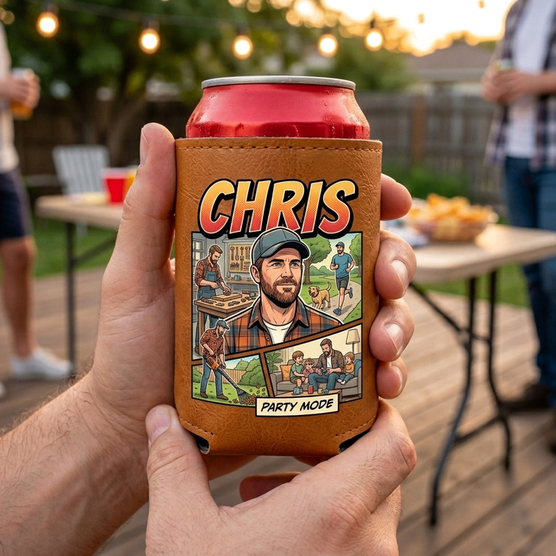 Custom Leather Beverages/Cups/Can Sleeves