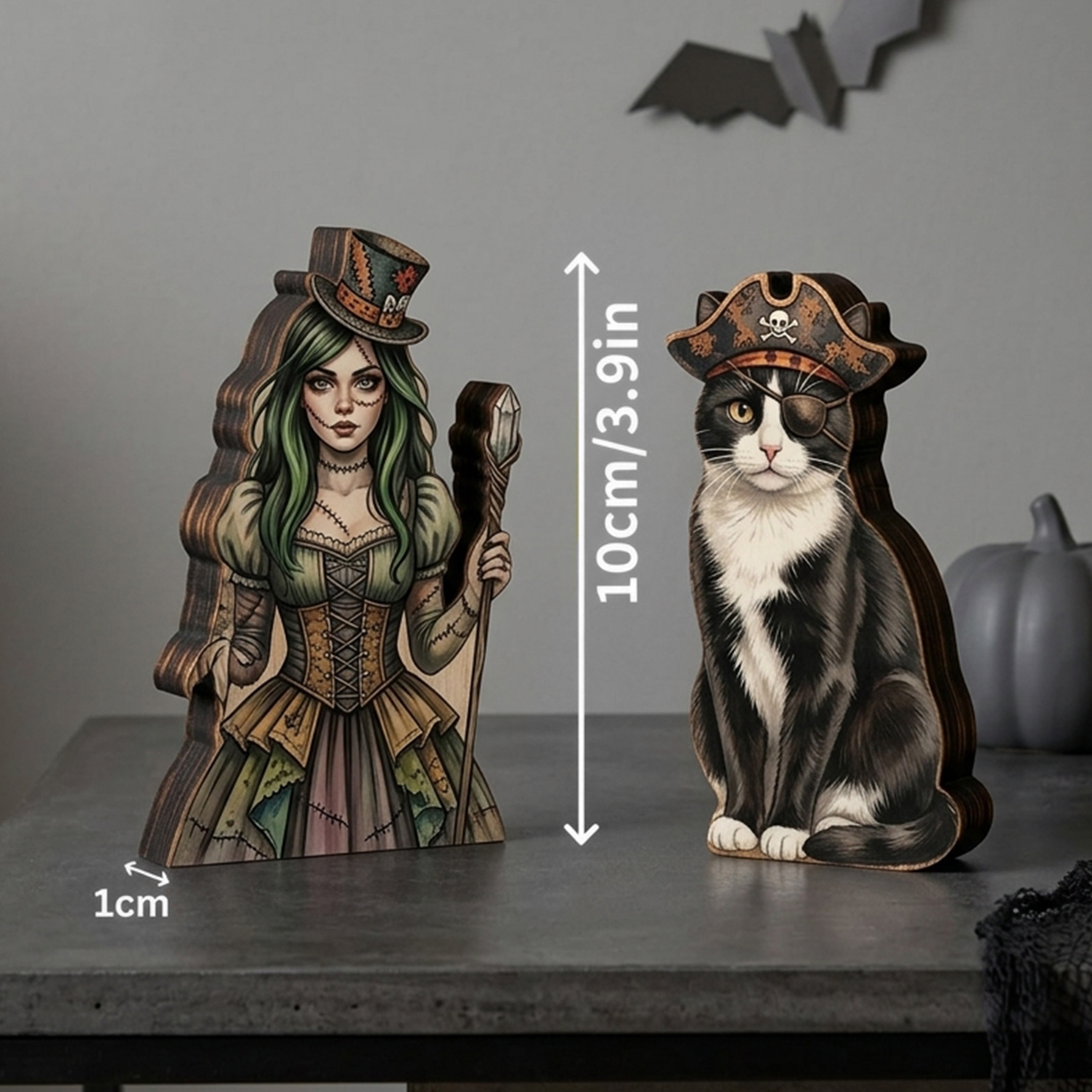 Personalized Halloween Wooden Ornaments of People and Pets