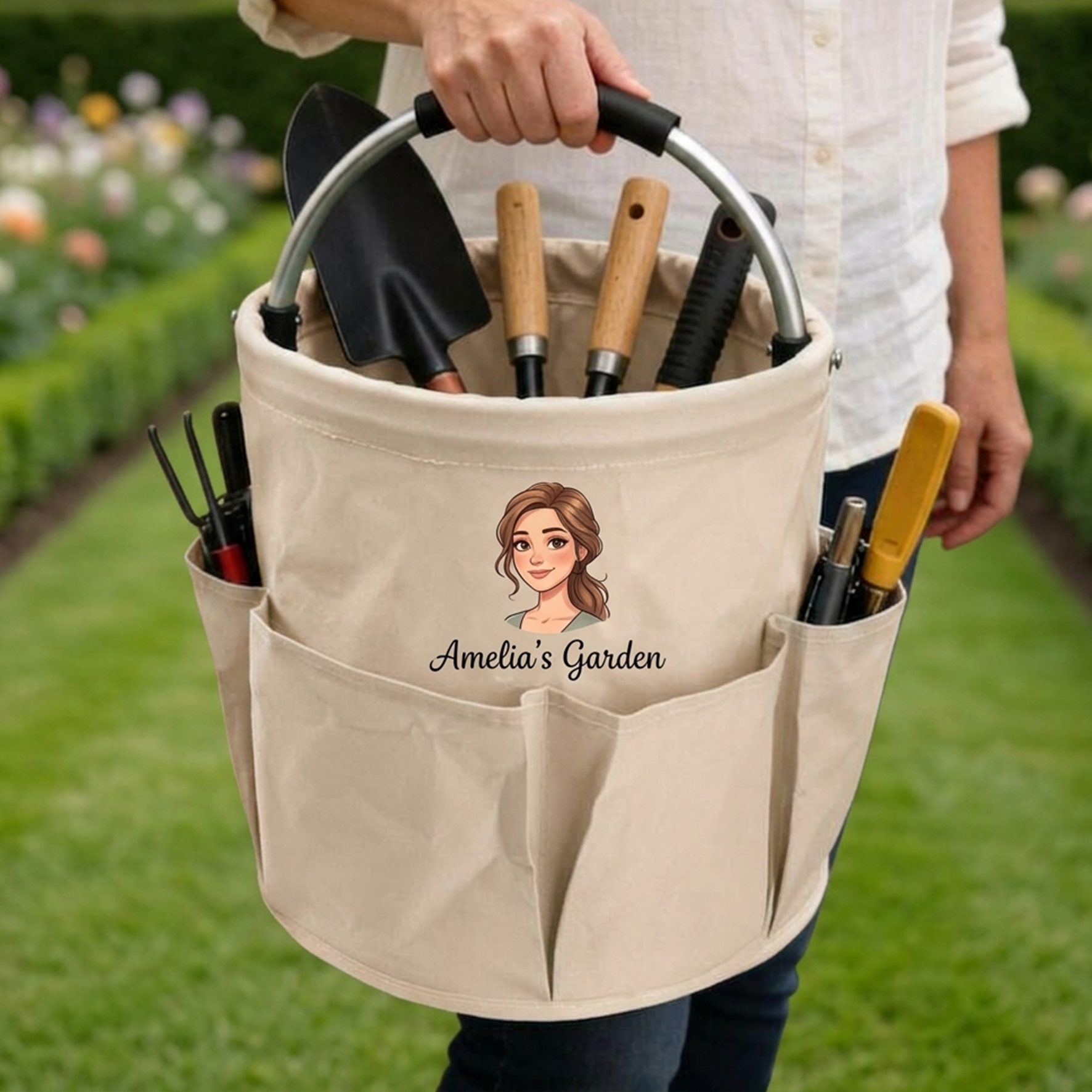 Custom Garden ToolS Basket,Personalized Bag for Farmer