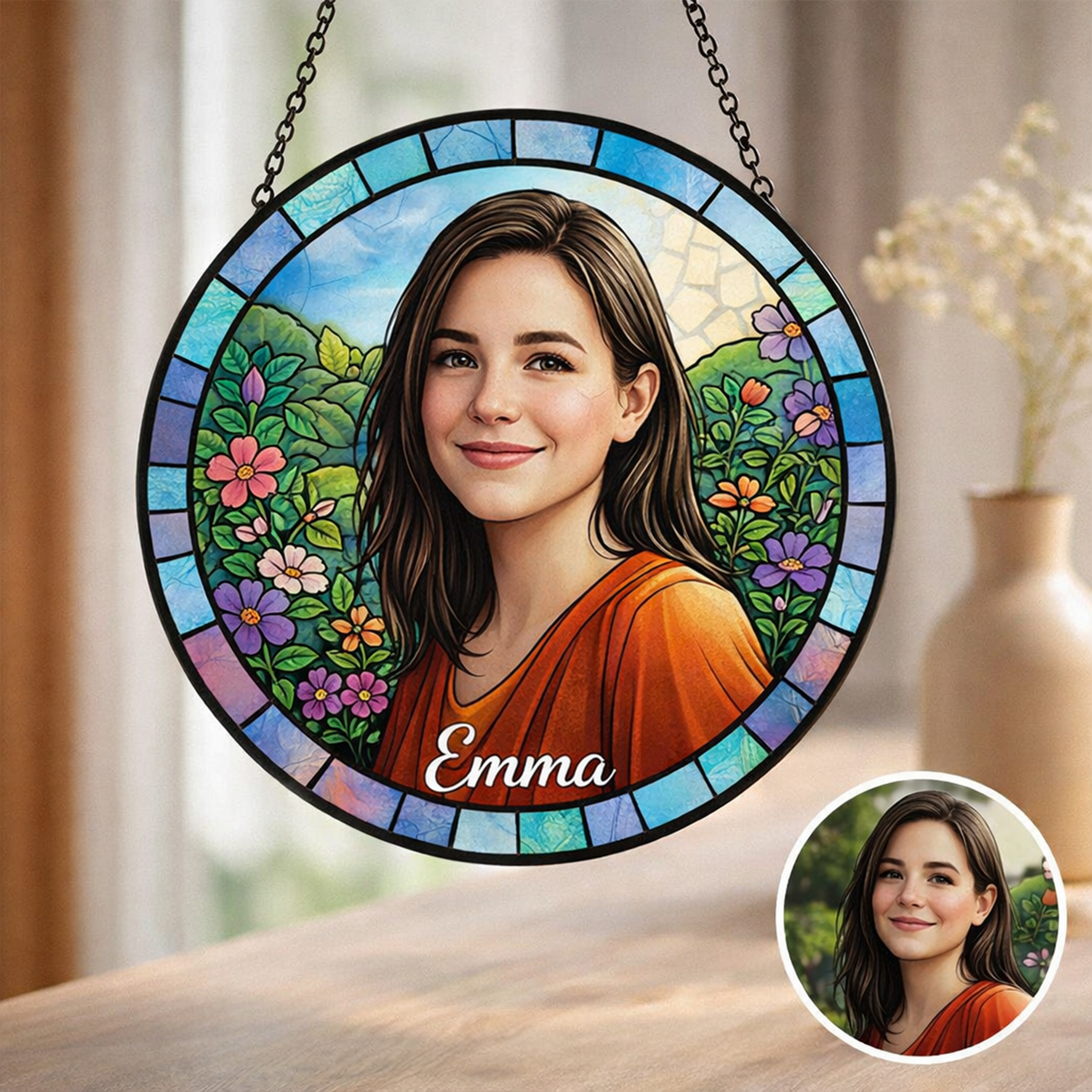 Personalized Suncatcher Stained Glass Ornaments