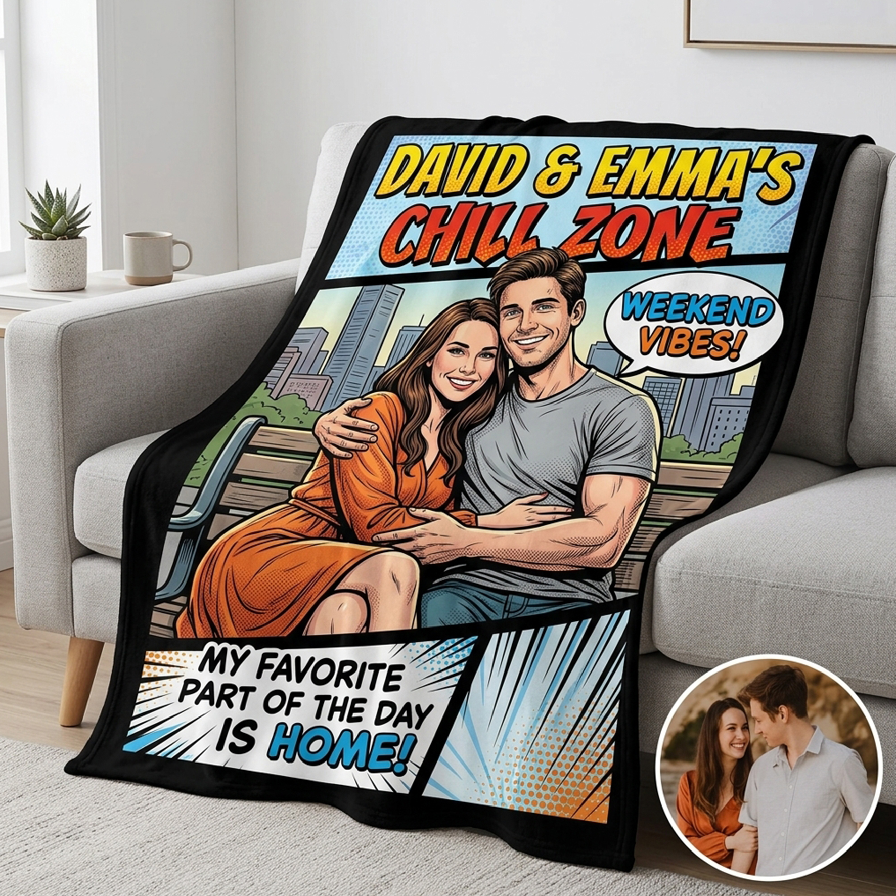 Personalized Blankets for Couple/Family/Pets