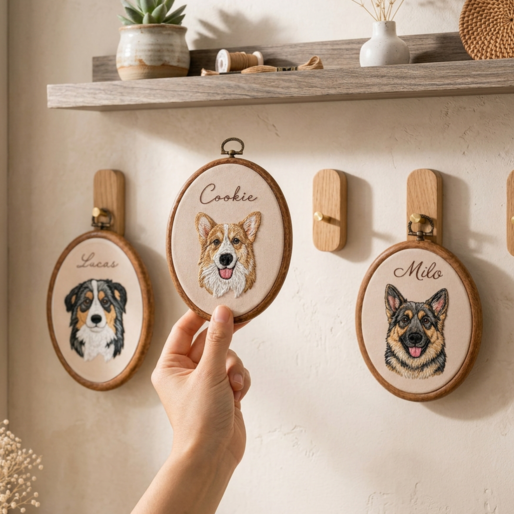 Custom Embroidered Pet with Name Frame
