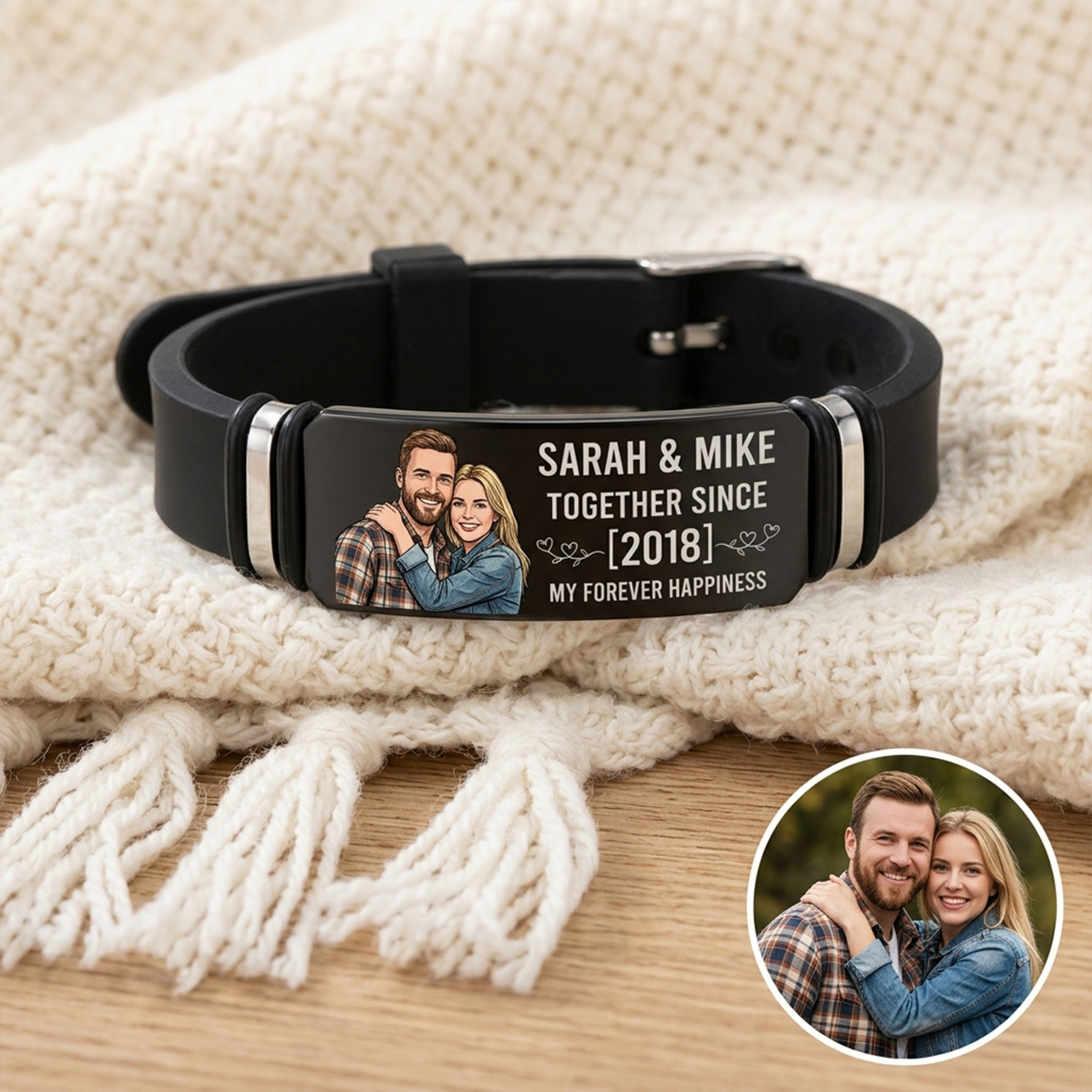 Personalized Photo with Name Bracelet
