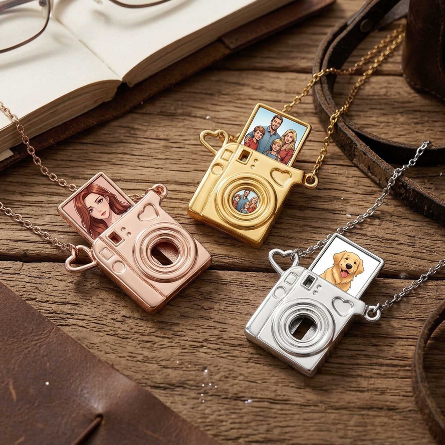 Personalized Instant camera with Photo Necklace