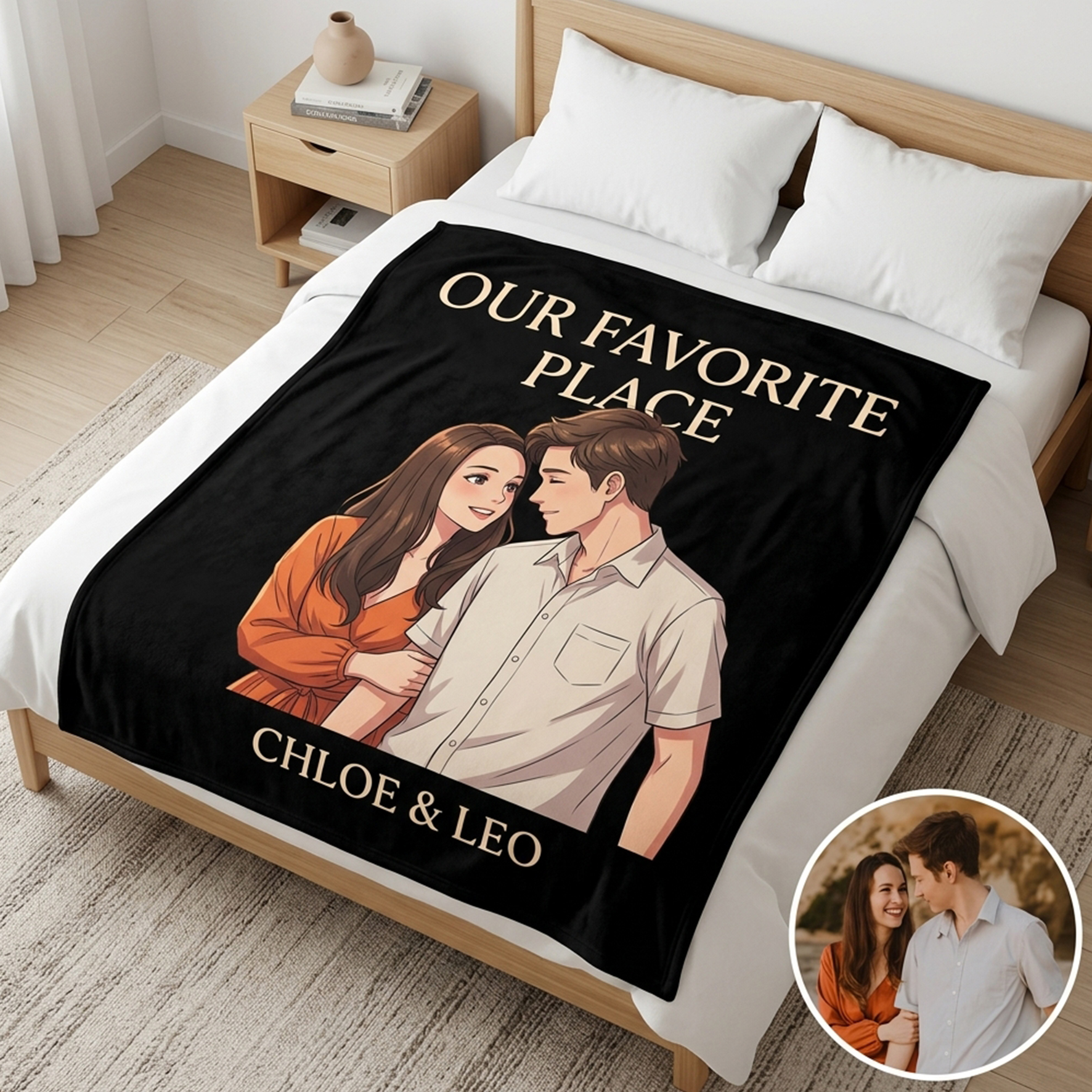 Personalized Blankets for Couple/Family/Pets