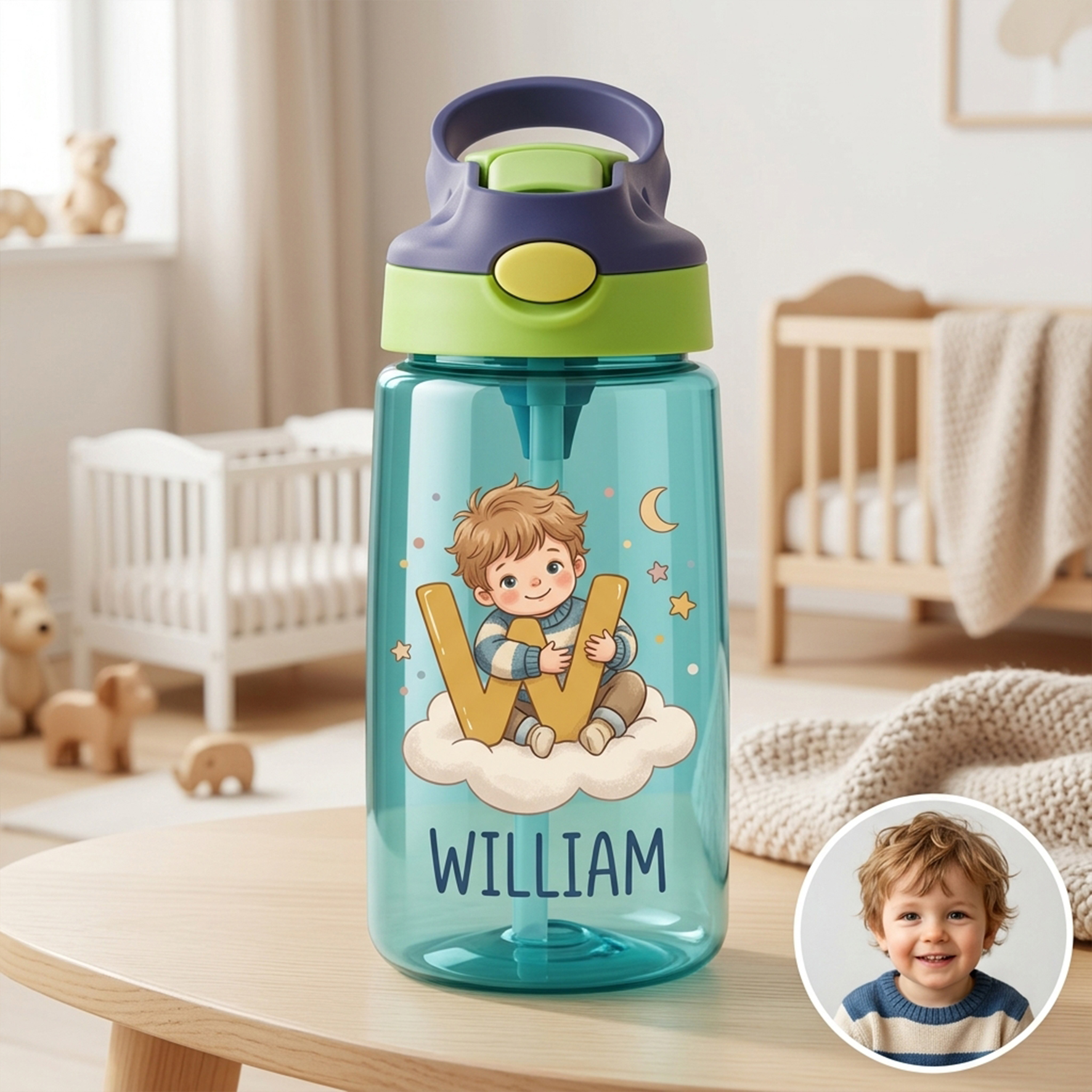 Custom Initial Straw Cup for Kids