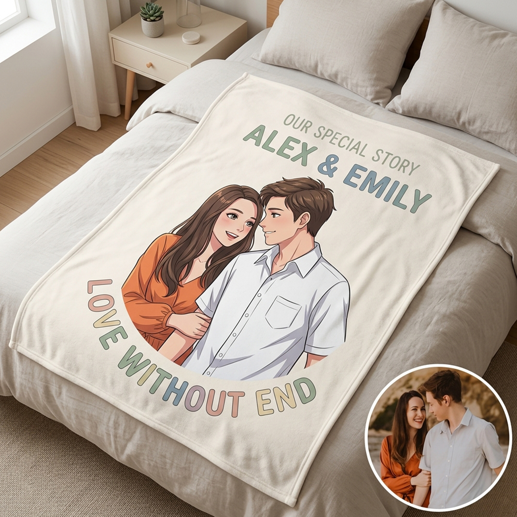 Personalized Blankets for Couple/Family/Pets