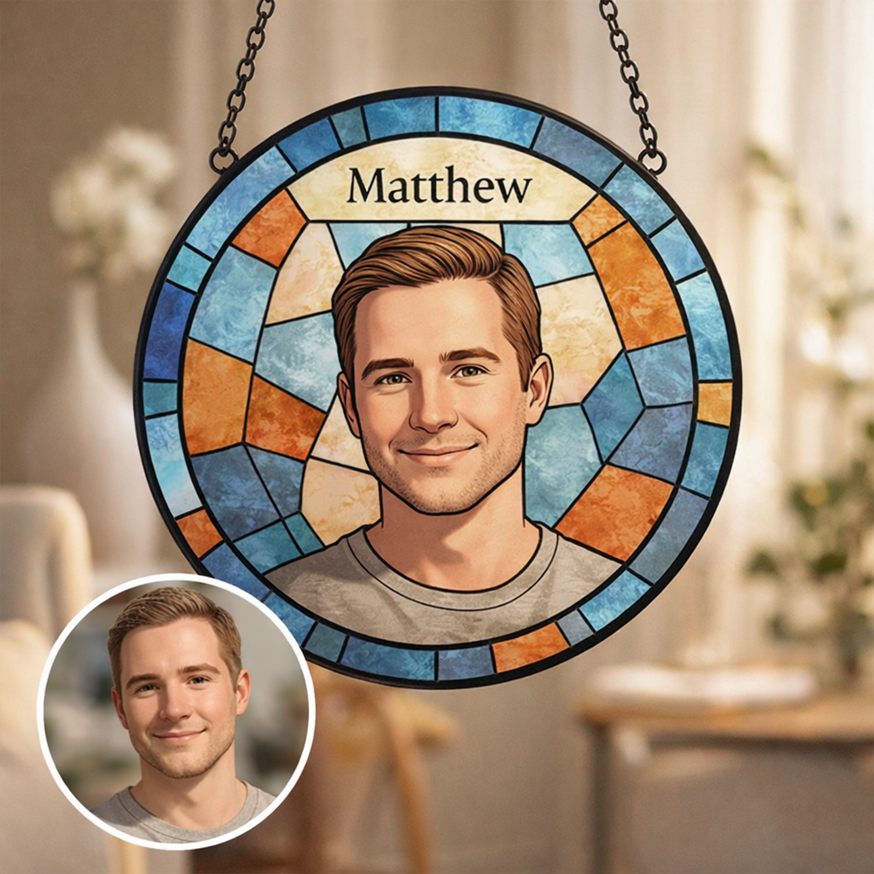 Personalized Suncatcher Stained Glass Ornaments