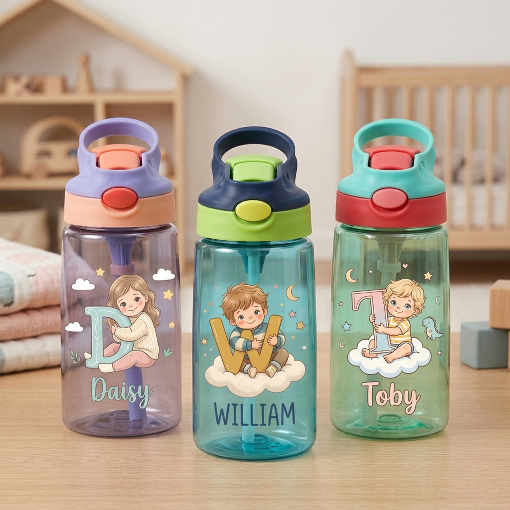 Custom Initial Straw Cup for Kids
