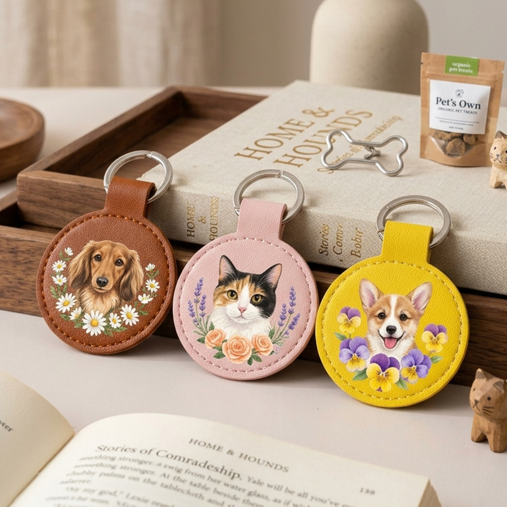 Custom Pet Leather Keychain