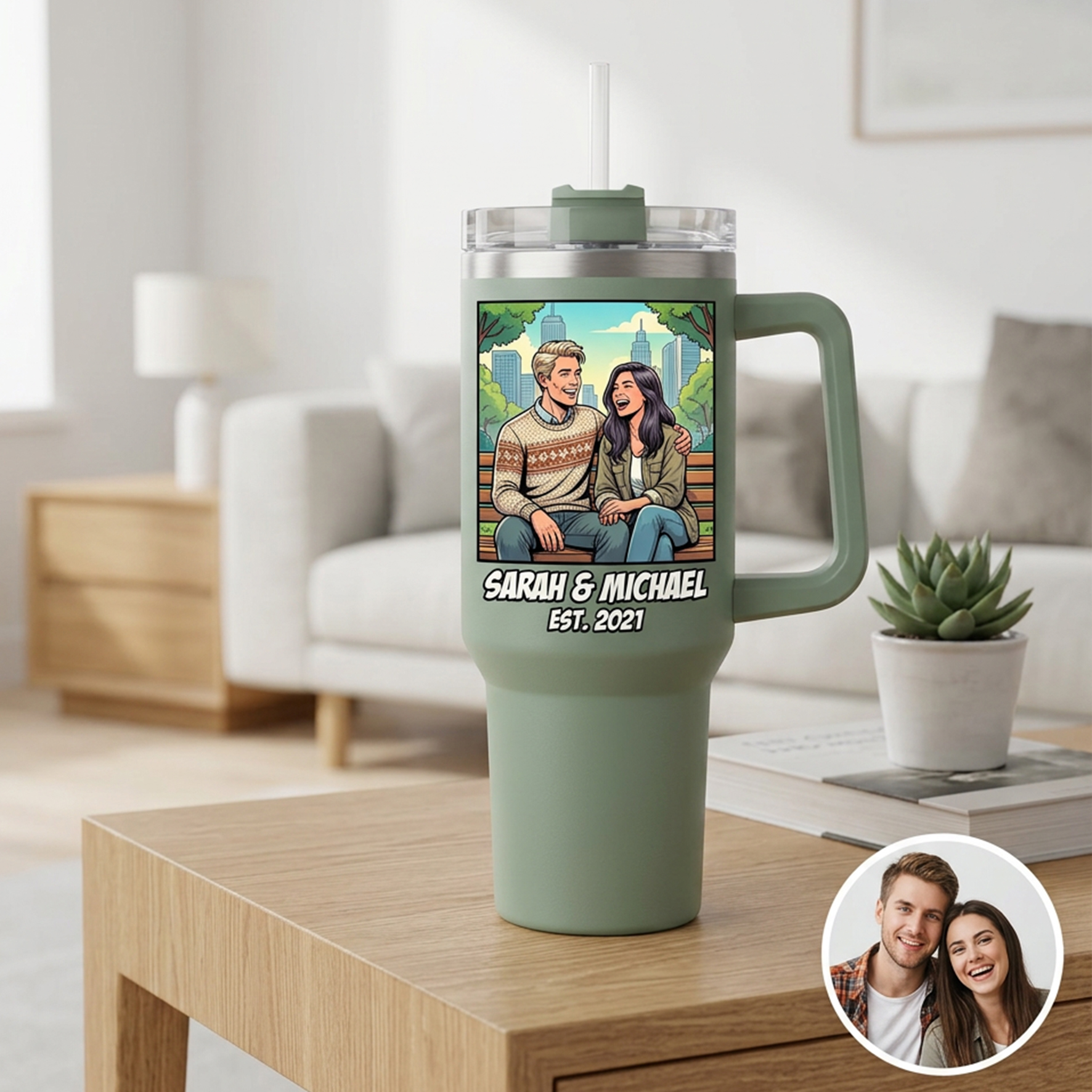 Custom Car Cup with Handle, Ice King Cup