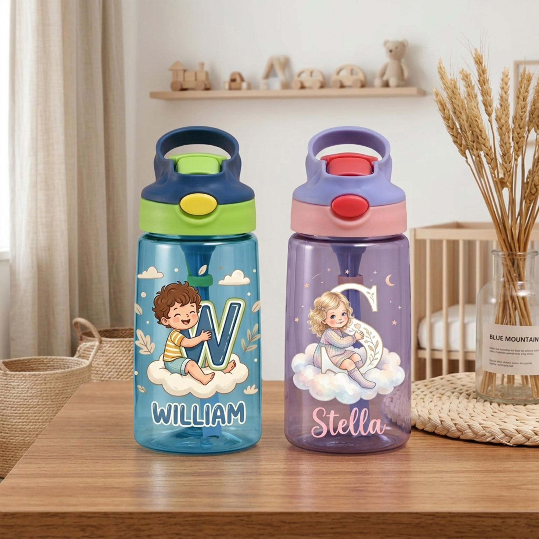 Custom Initial Straw Cup for Kids