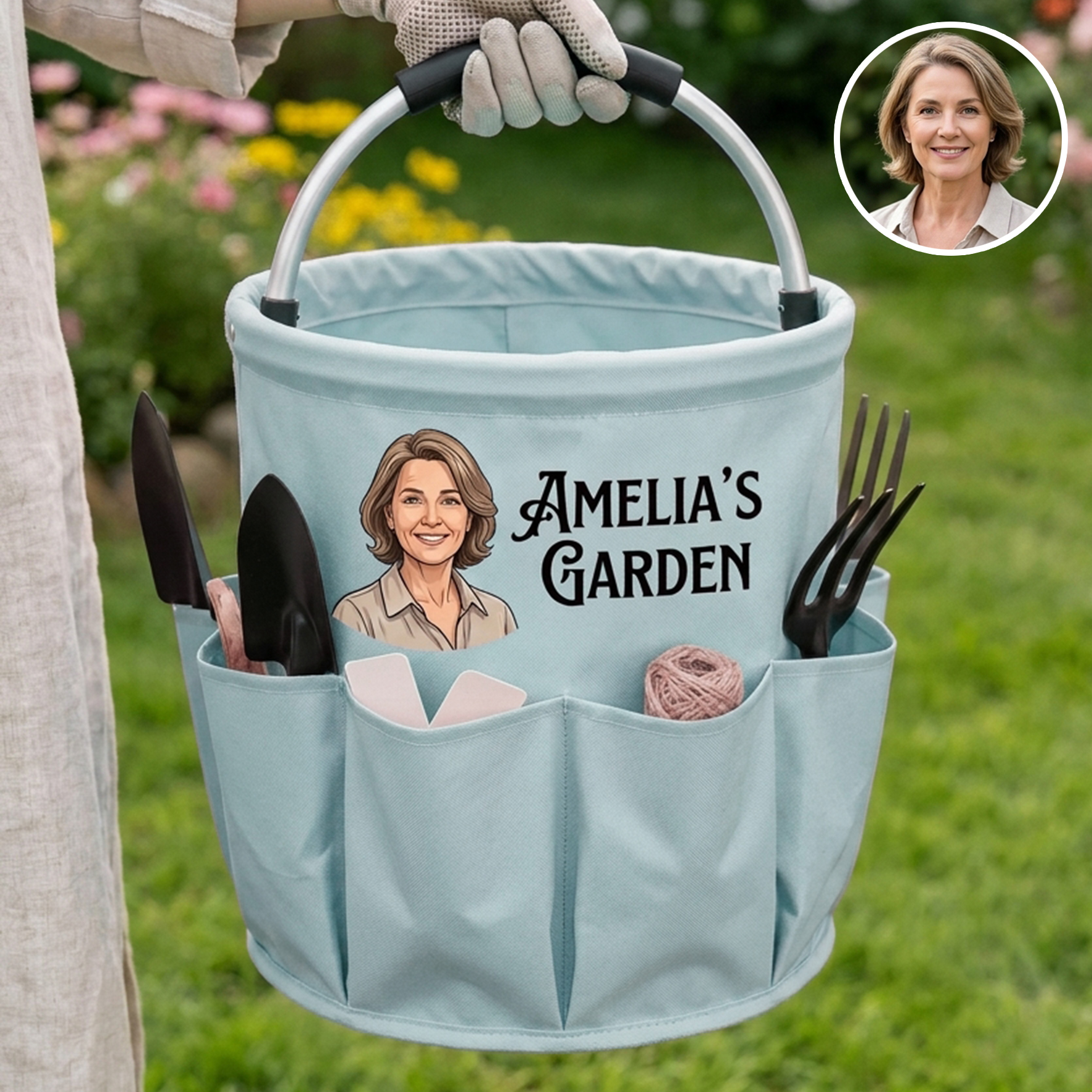 Custom Garden ToolS Basket,Personalized Bag for Farmer
