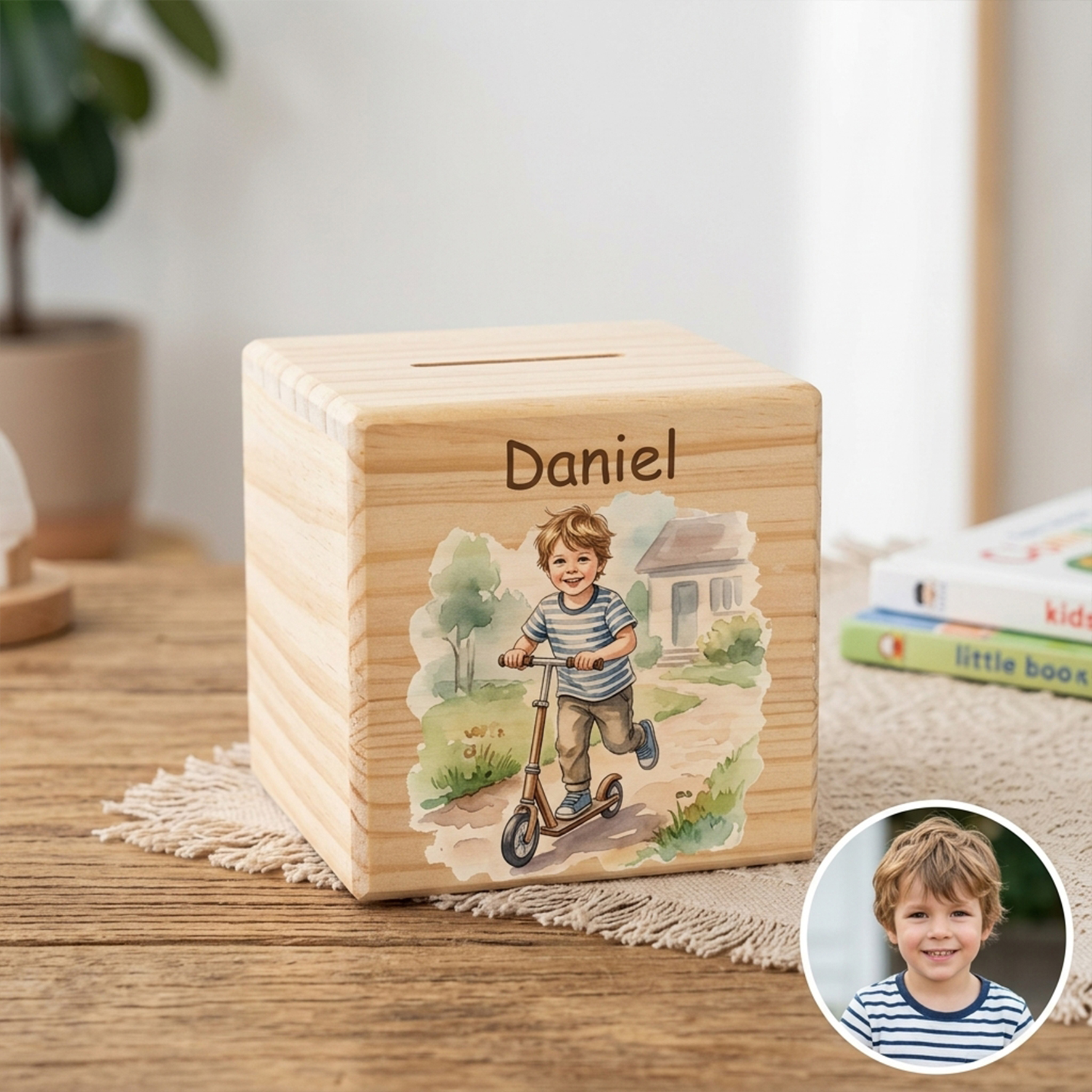 Personalized Wooden Piggy Bank