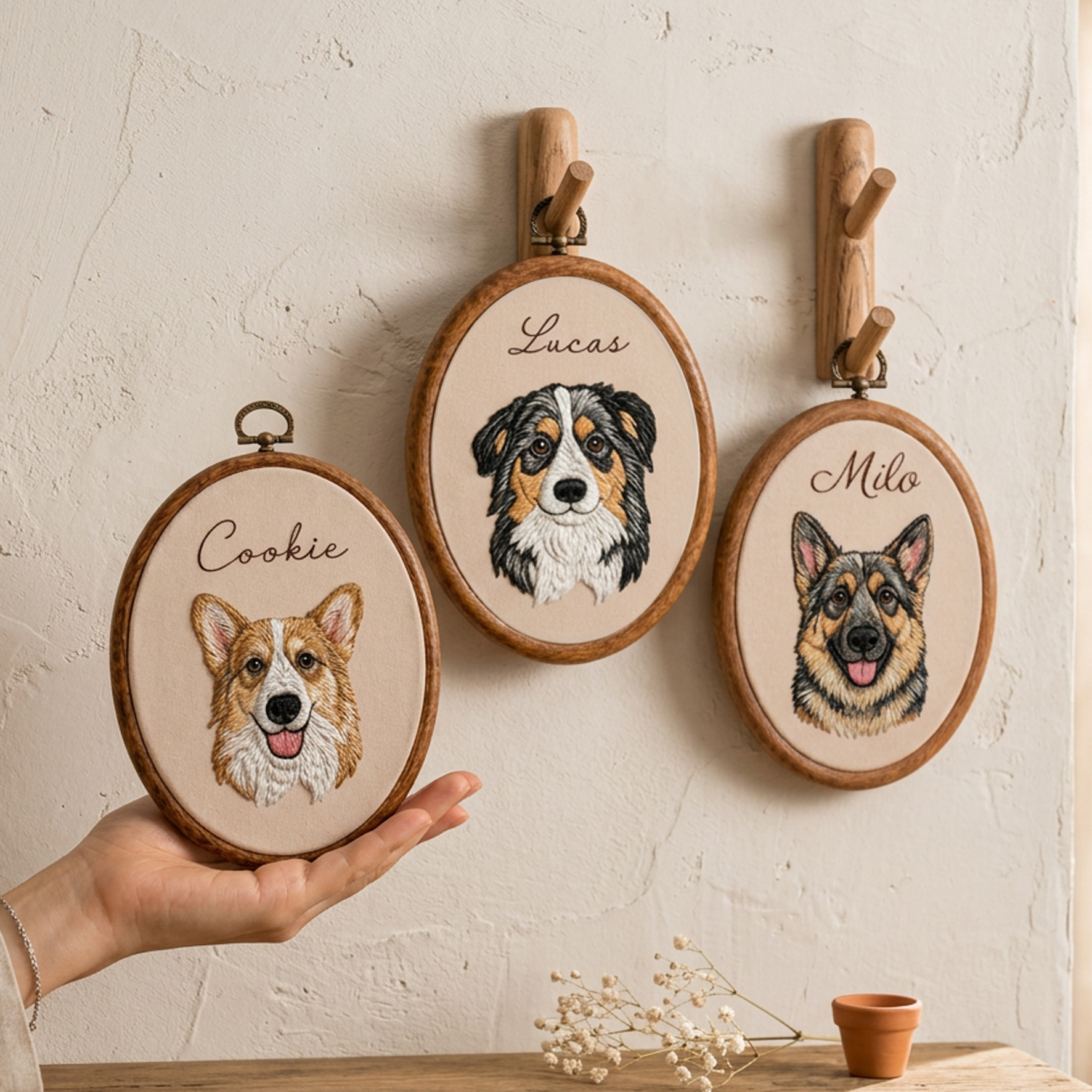 Custom Embroidered Pet with Name Frame
