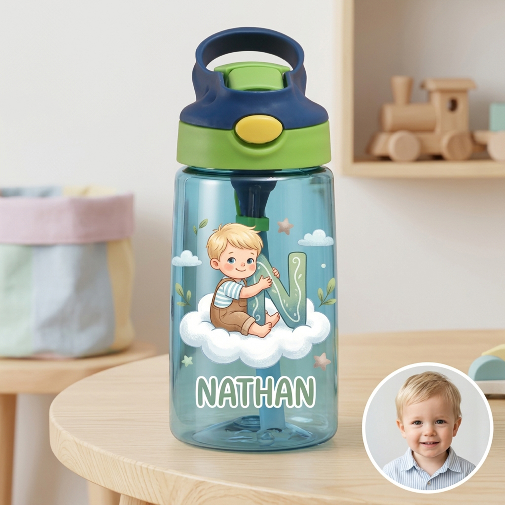Custom Initial Straw Cup for Kids