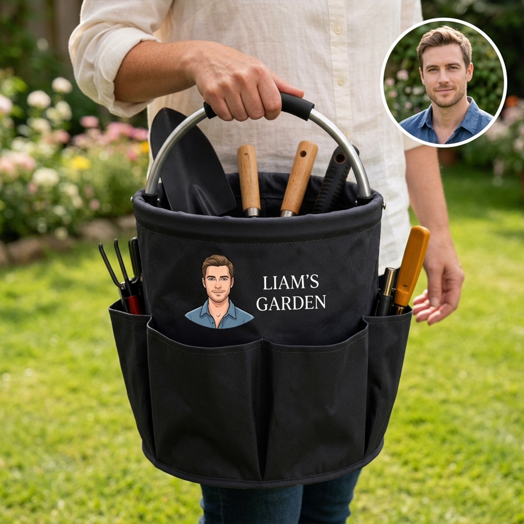 Custom Garden ToolS Basket,Personalized Bag for Farmer