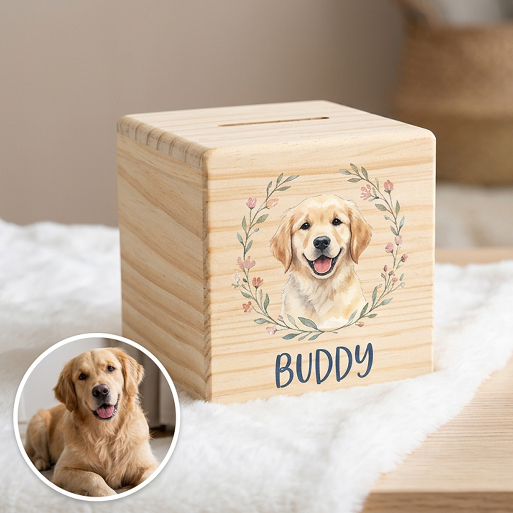 Personalized Wooden Piggy Bank