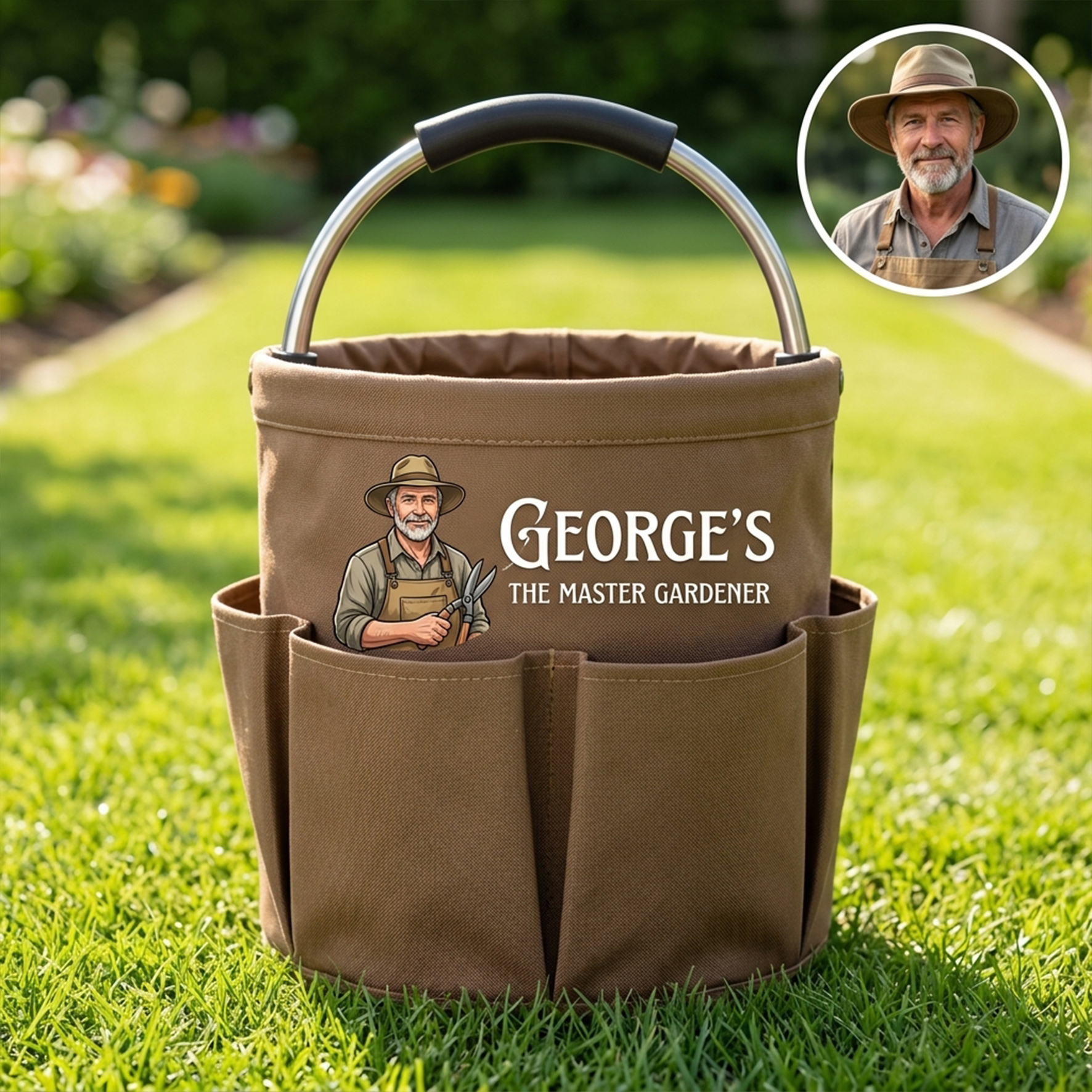 Custom Garden ToolS Basket,Personalized Bag for Farmer