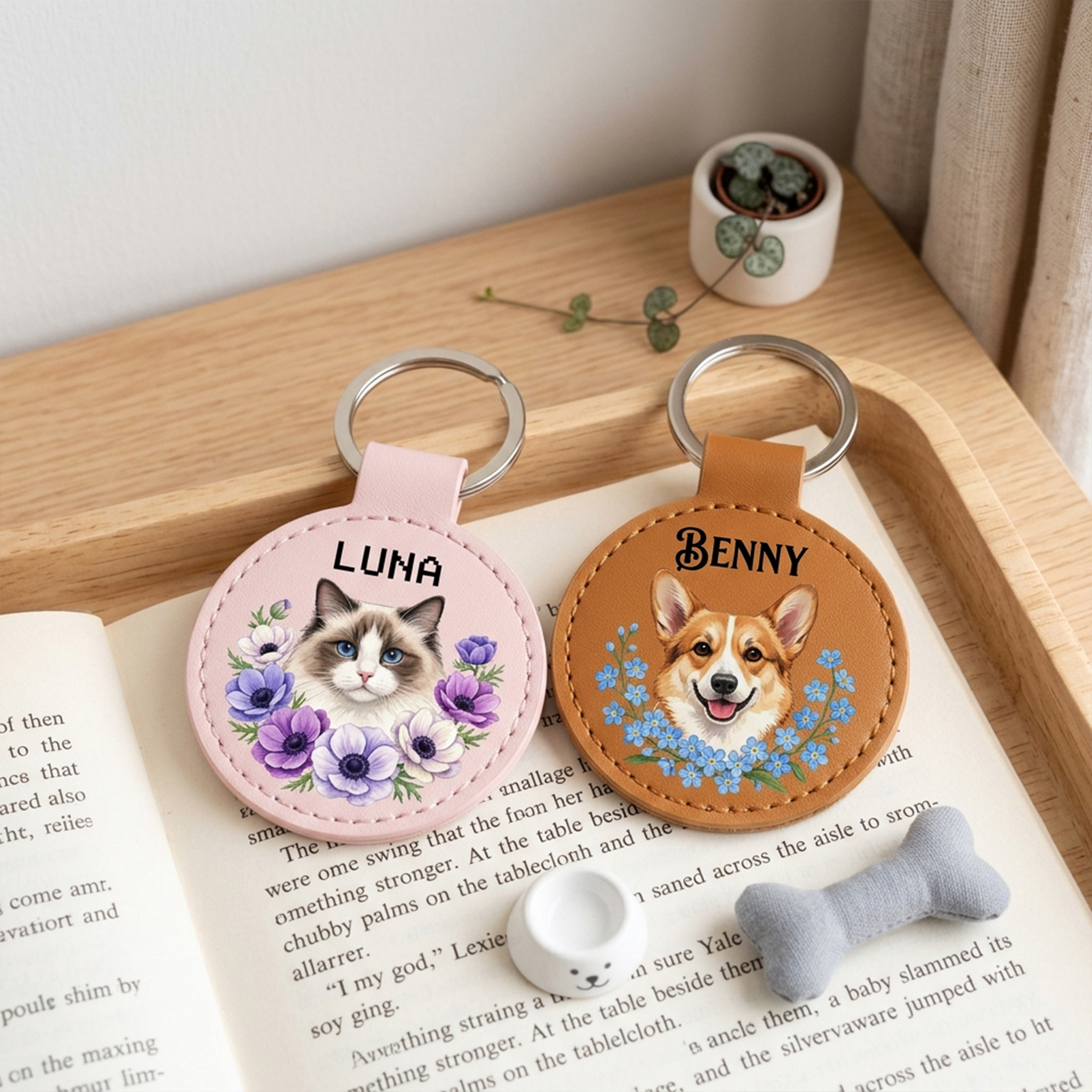 Custom Pet Leather Keychain