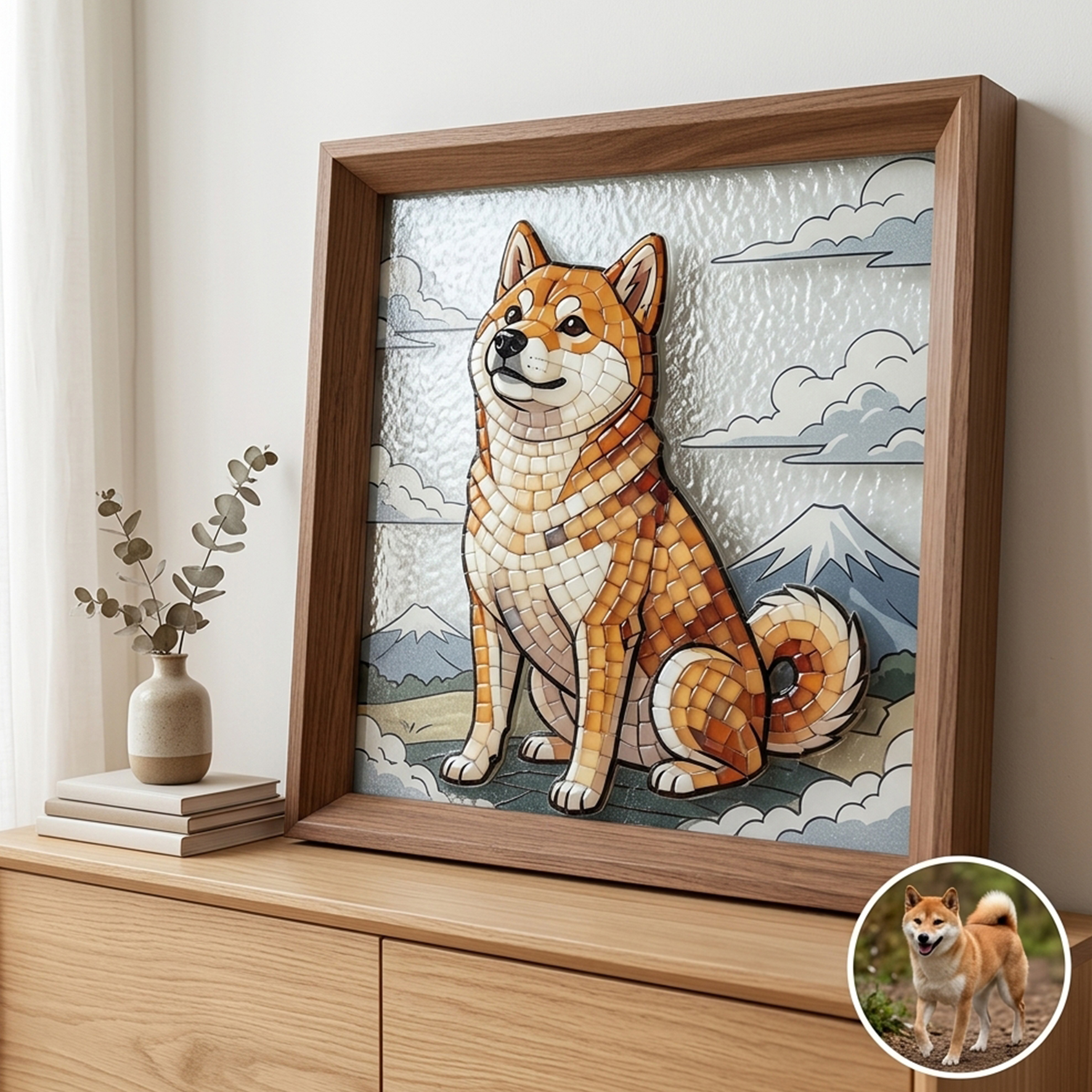 Personalized Mosaic Relief Photo Frame, Decorative Art Piece