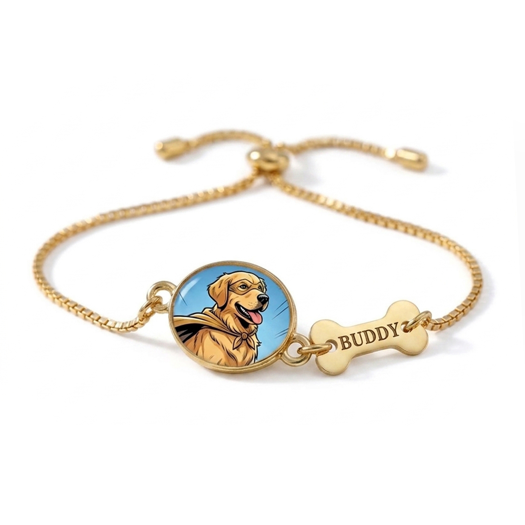 Personalized Pet Bone Engraved Name Bracele