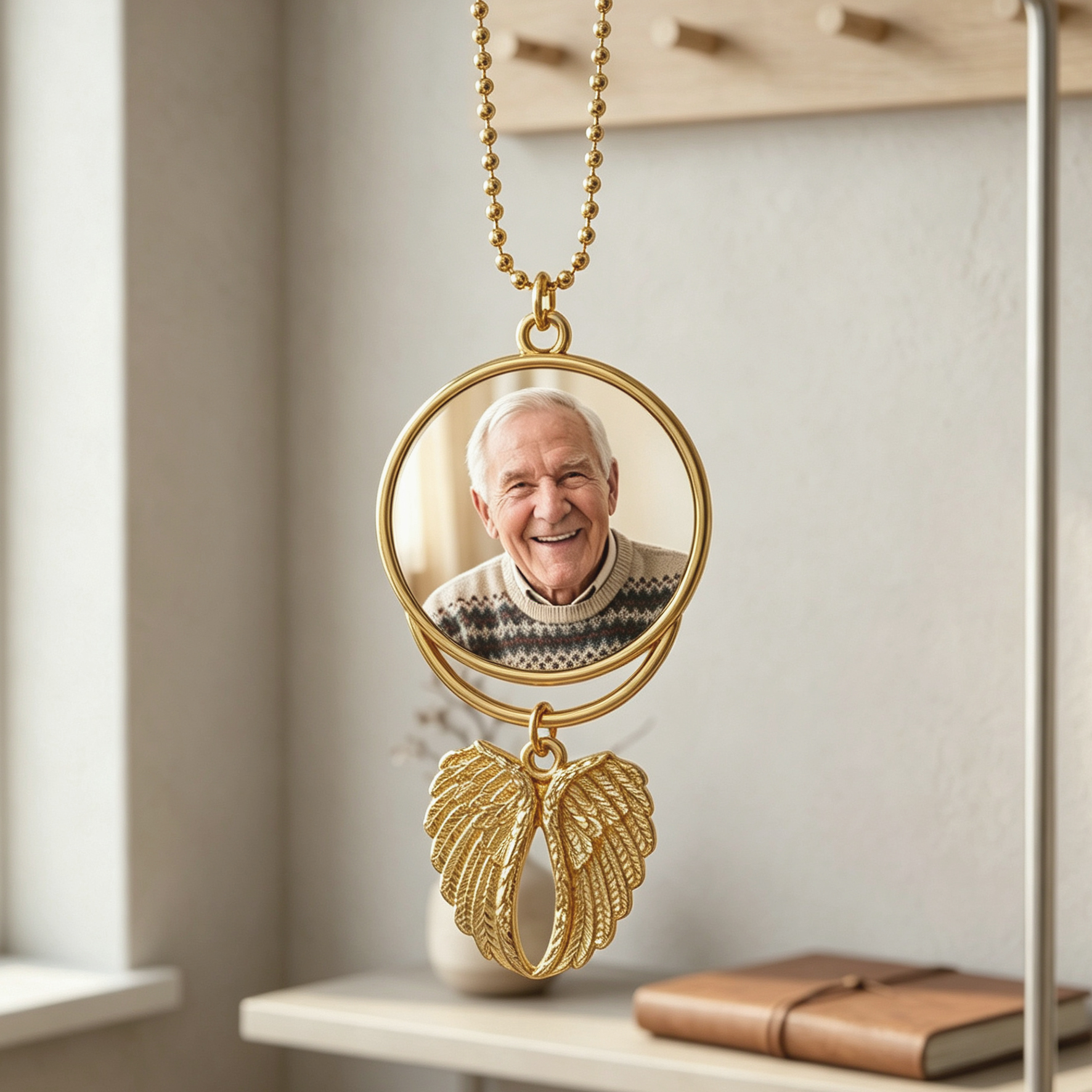 Personalized Photo with Wings Car Ornaments