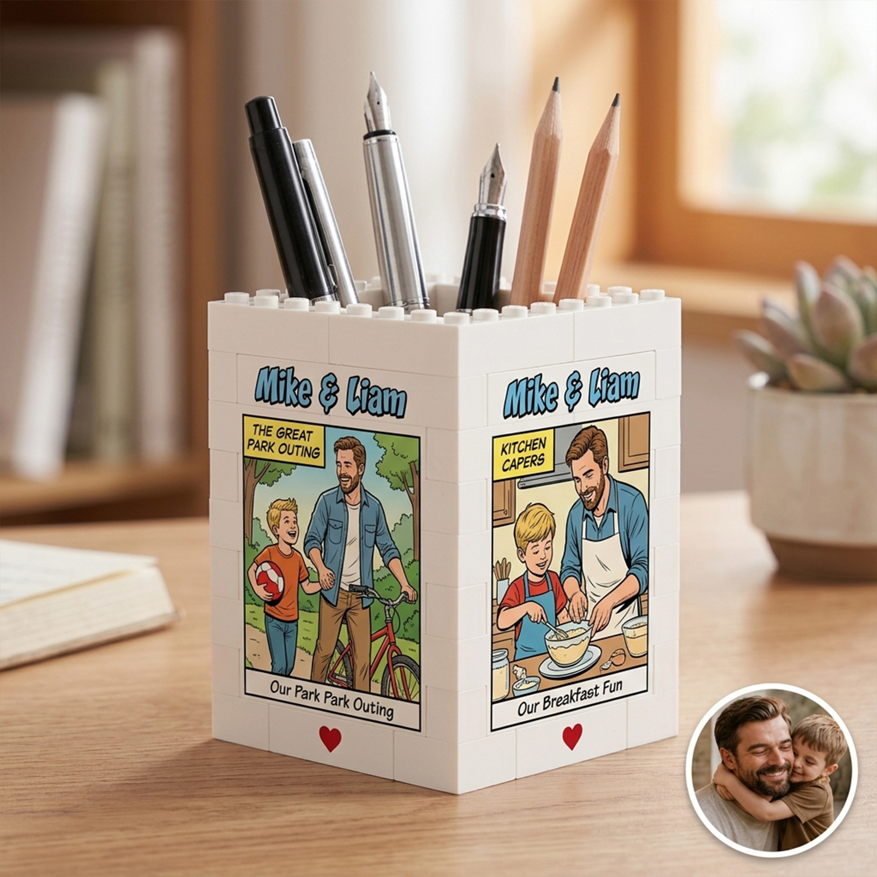 Personalized Building Block Puzzle Pen Holder