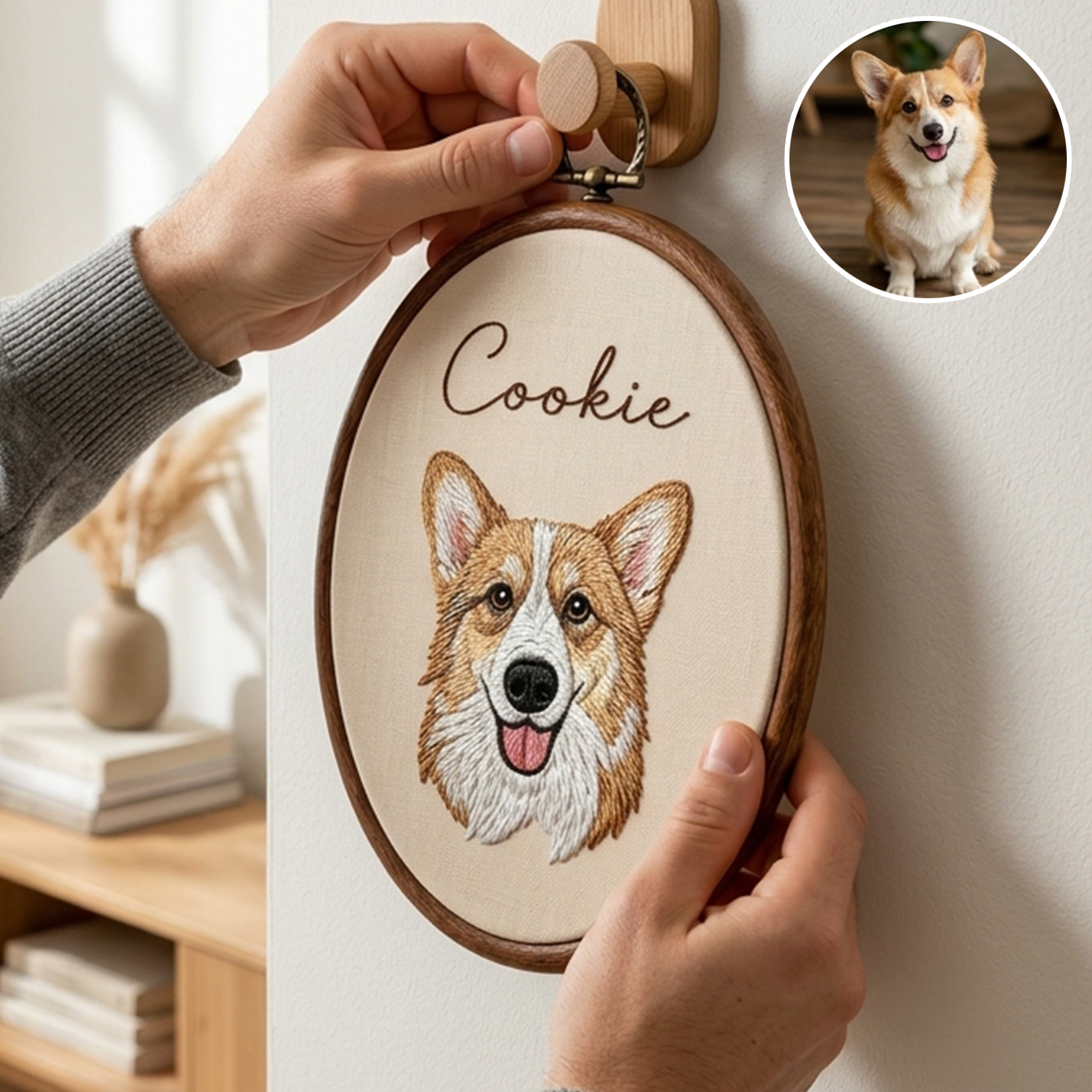 Custom Embroidered Pet with Name Frame