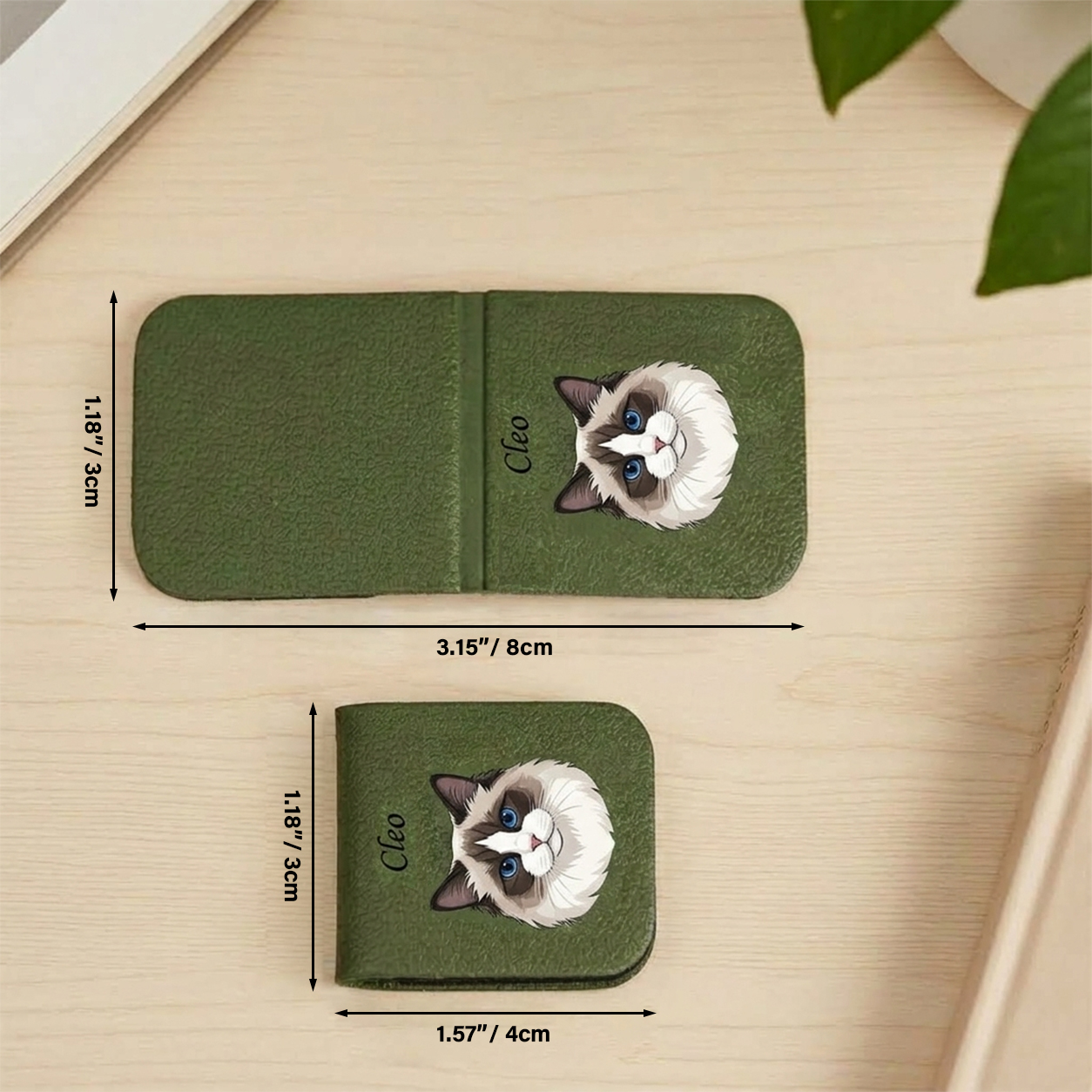 Personalized Pet Leather Bookmark Clip with Name
