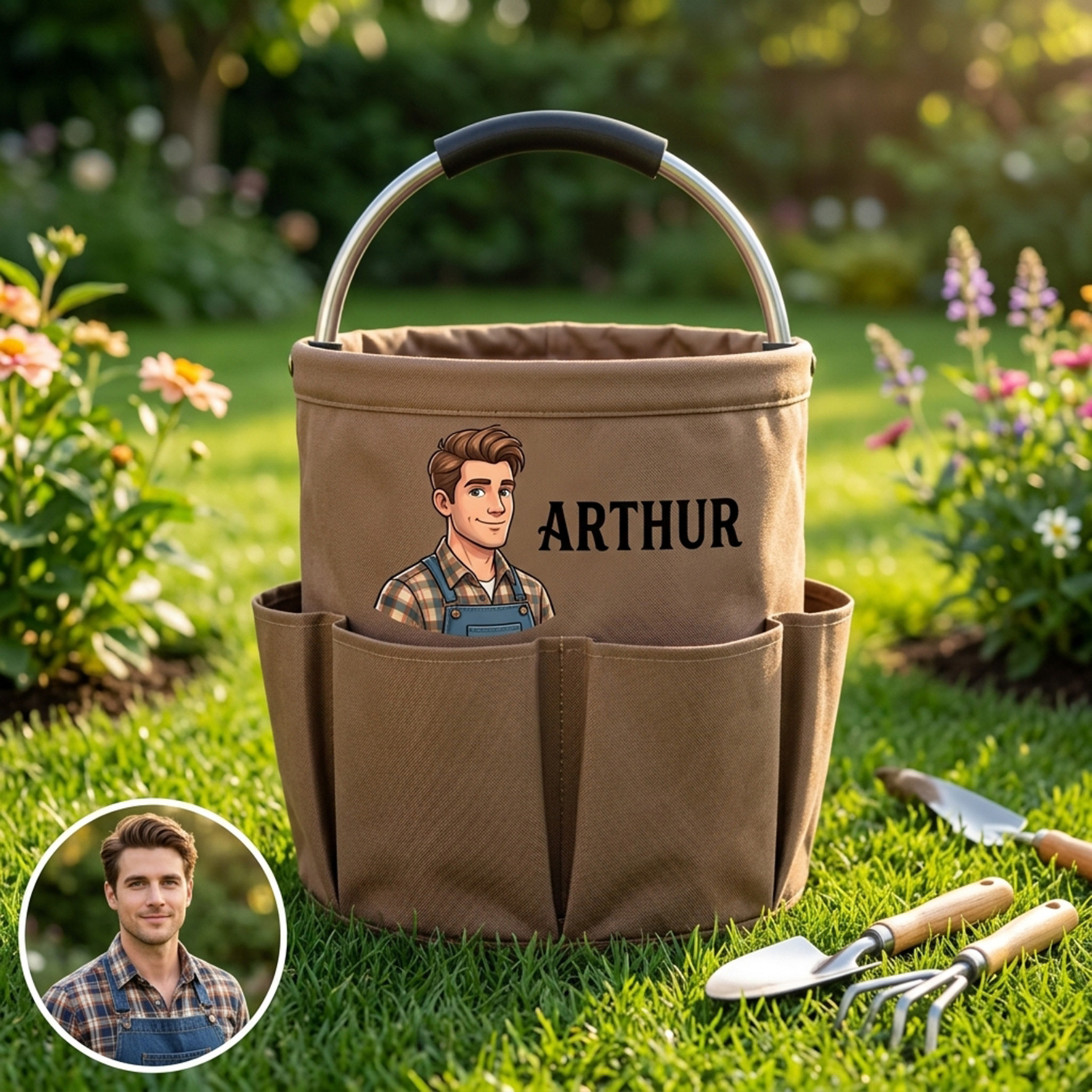 Custom Garden ToolS Basket,Personalized Bag for Farmer