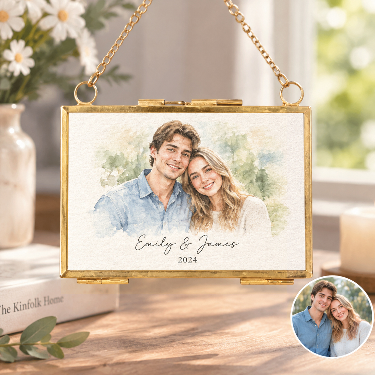 Personalized Photo Ornament, Glass Picture Frame