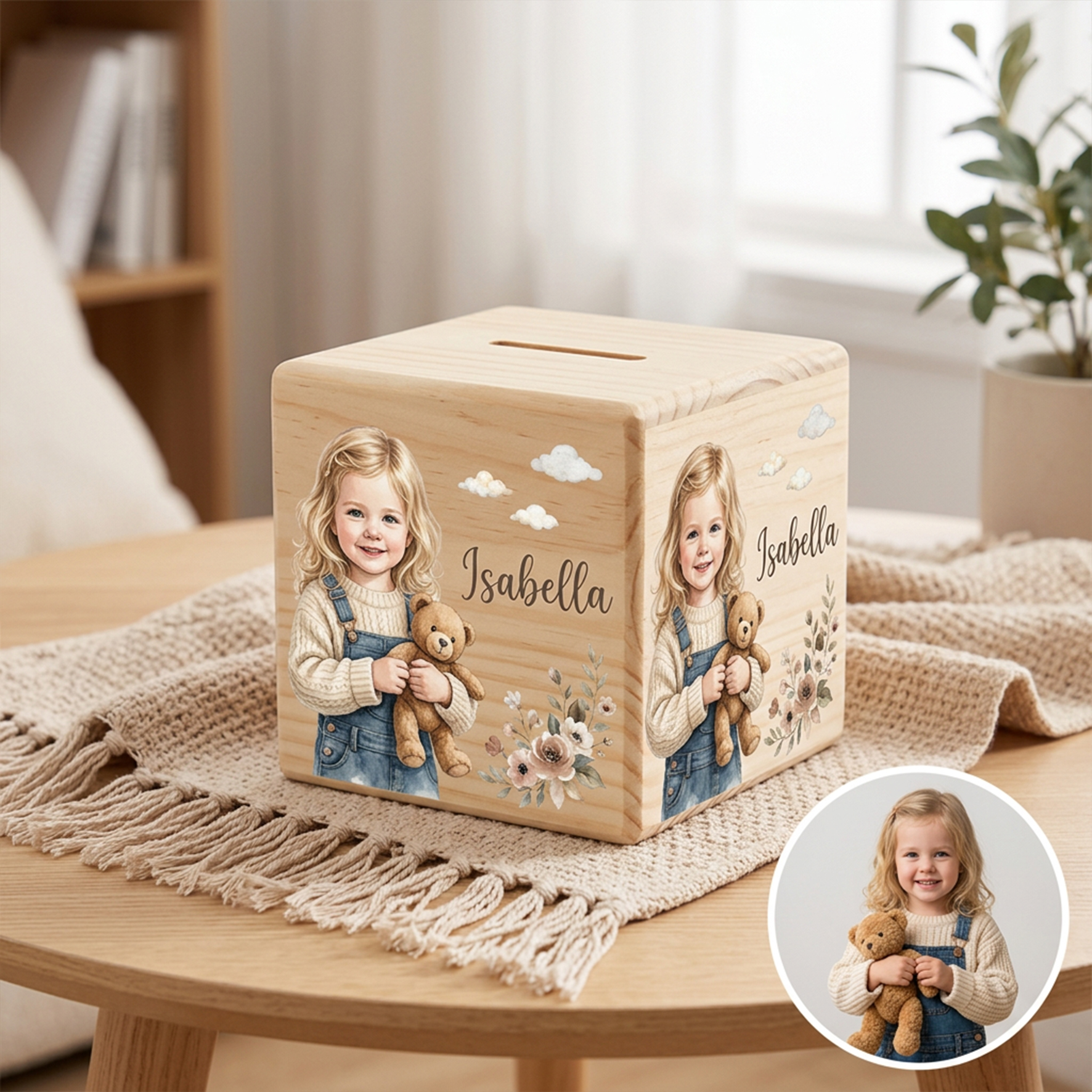 Personalized Wooden Piggy Bank