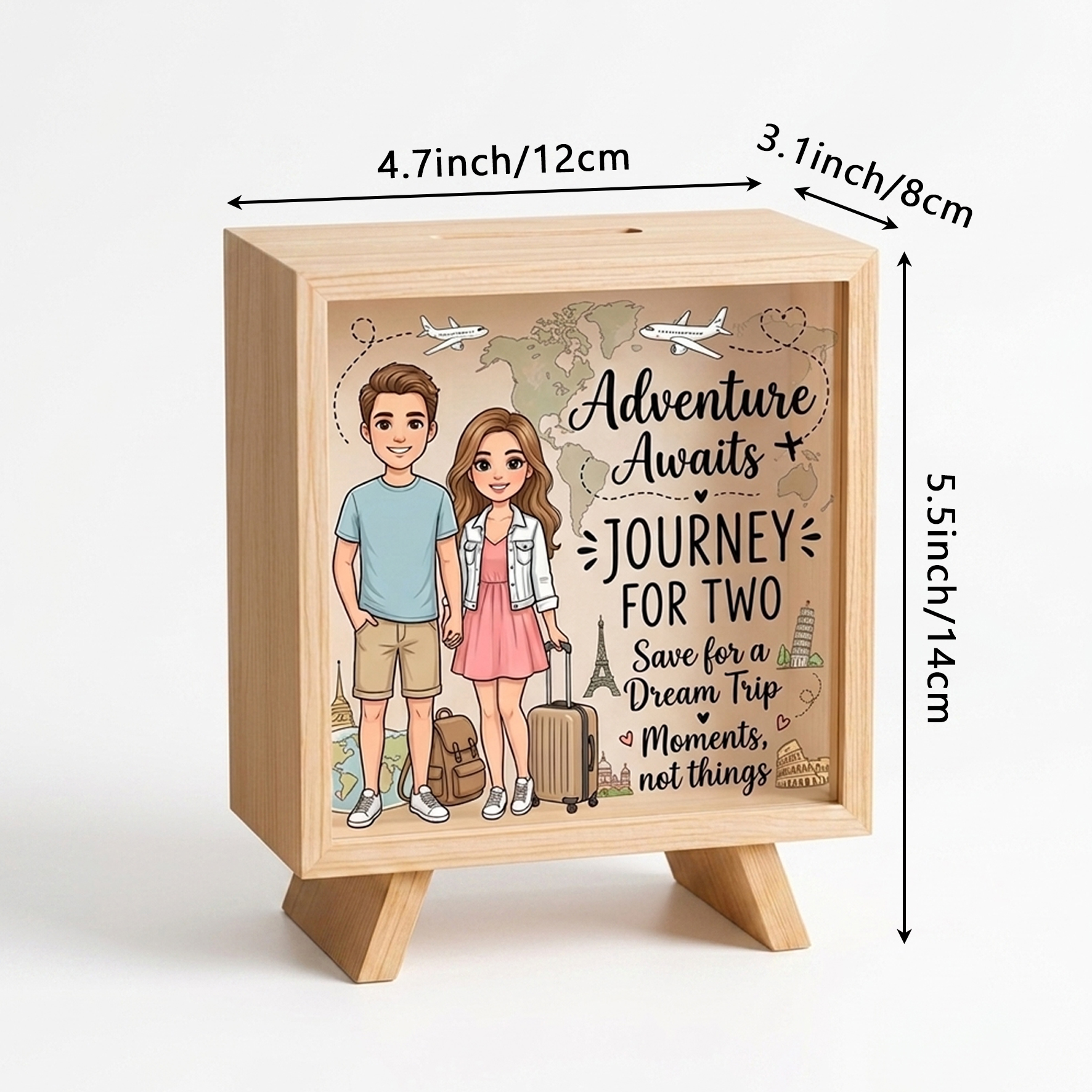 Personalized Wooden Piggy Bank, Acrylic Bank