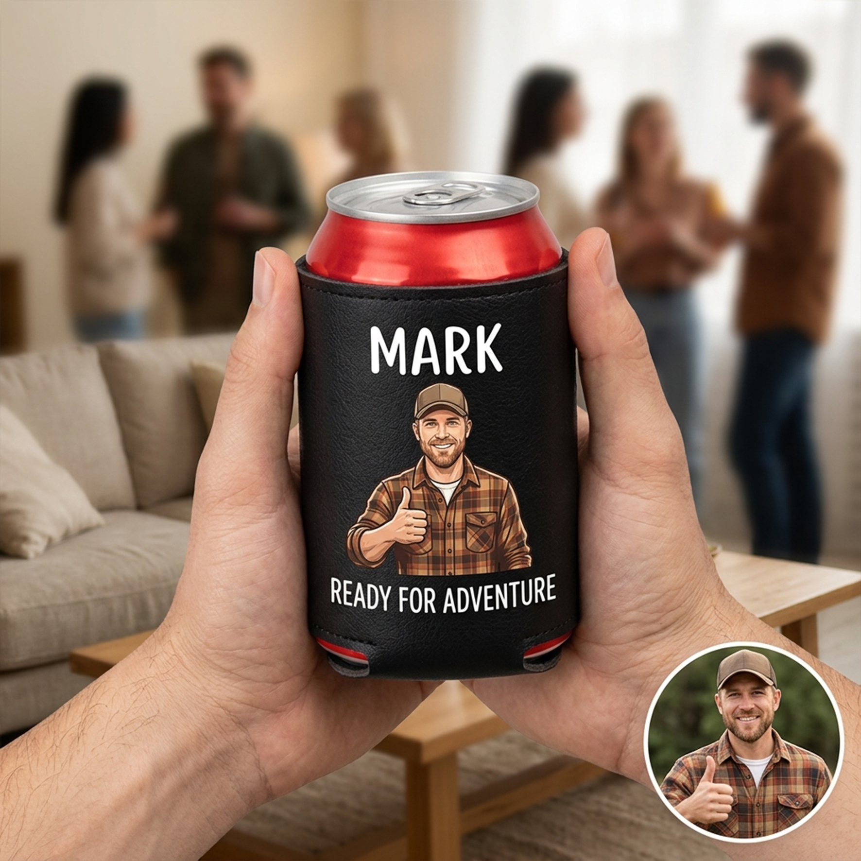 Custom Leather Beverages/Cups/Can Sleeves