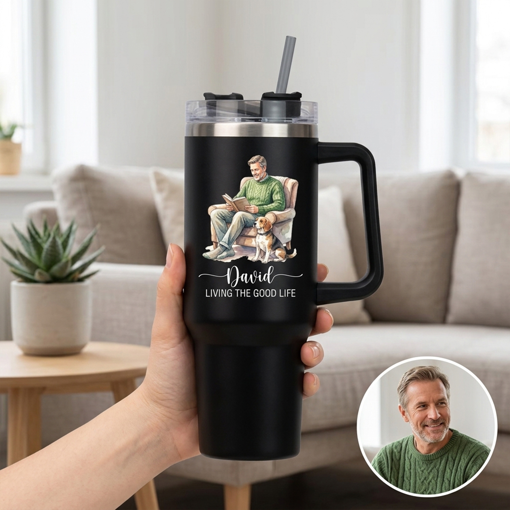 Custom Car Cup with Handle, Ice King Cup