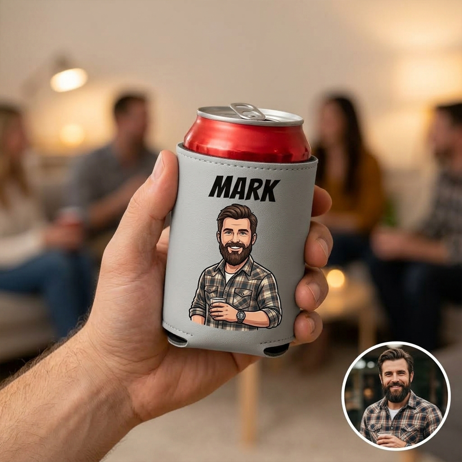 Custom Leather Beverages/Cups/Can Sleeves