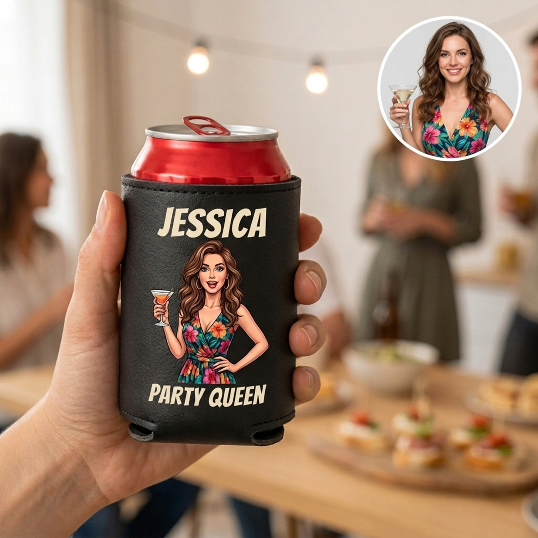 Custom Leather Beverages/Cups/Can Sleeves