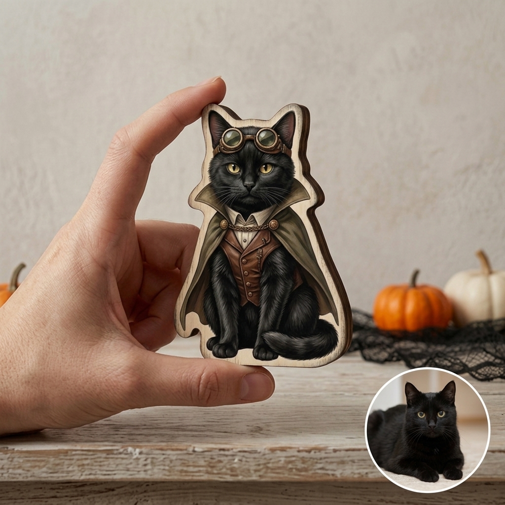 Personalized Halloween Wooden Ornaments of People and Pets