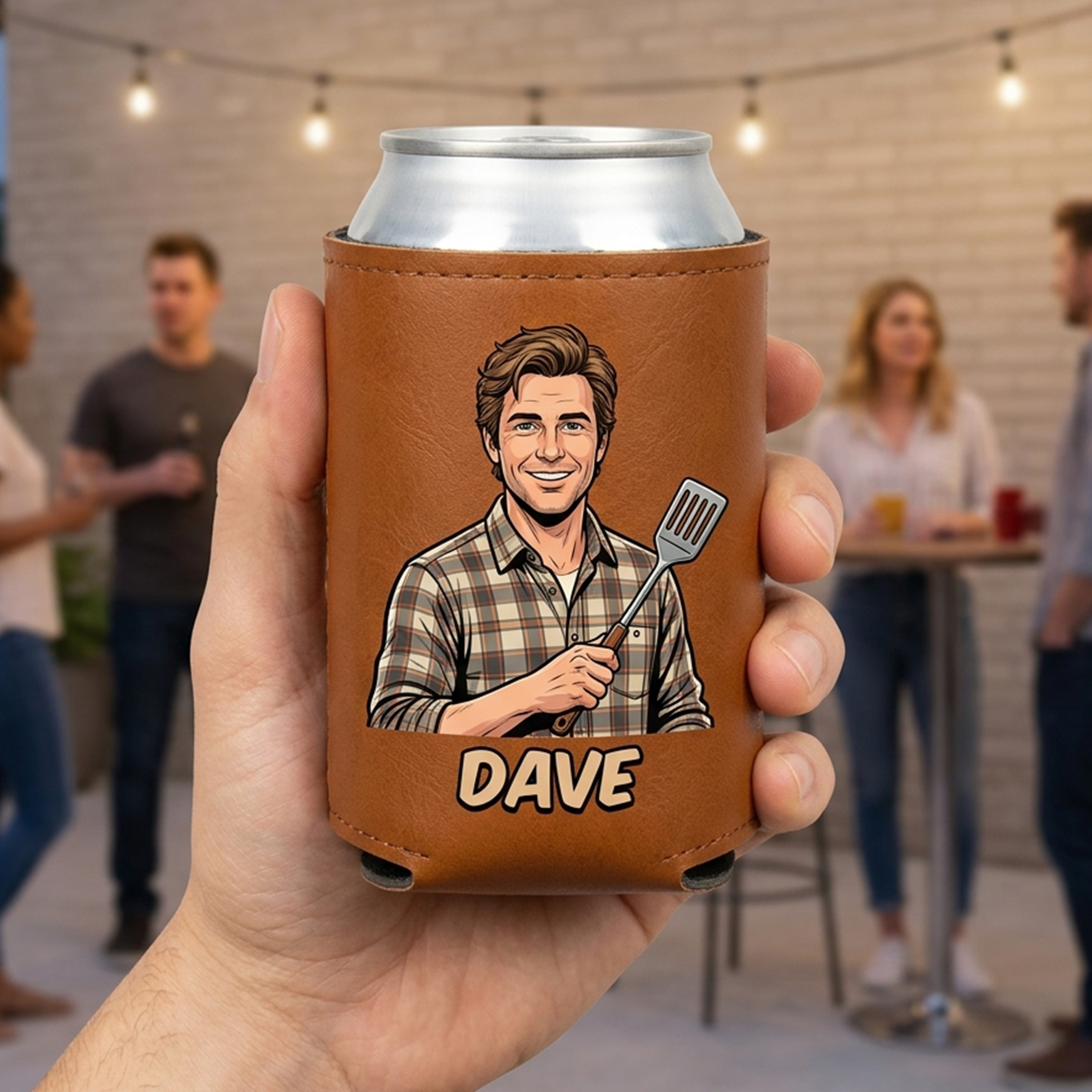 Custom Leather Beverages/Cups/Can Sleeves