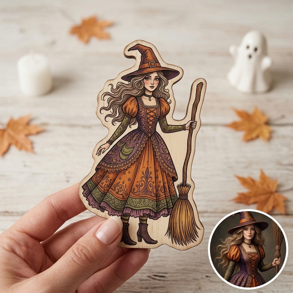 Personalized Halloween Wooden Ornaments of People and Pets