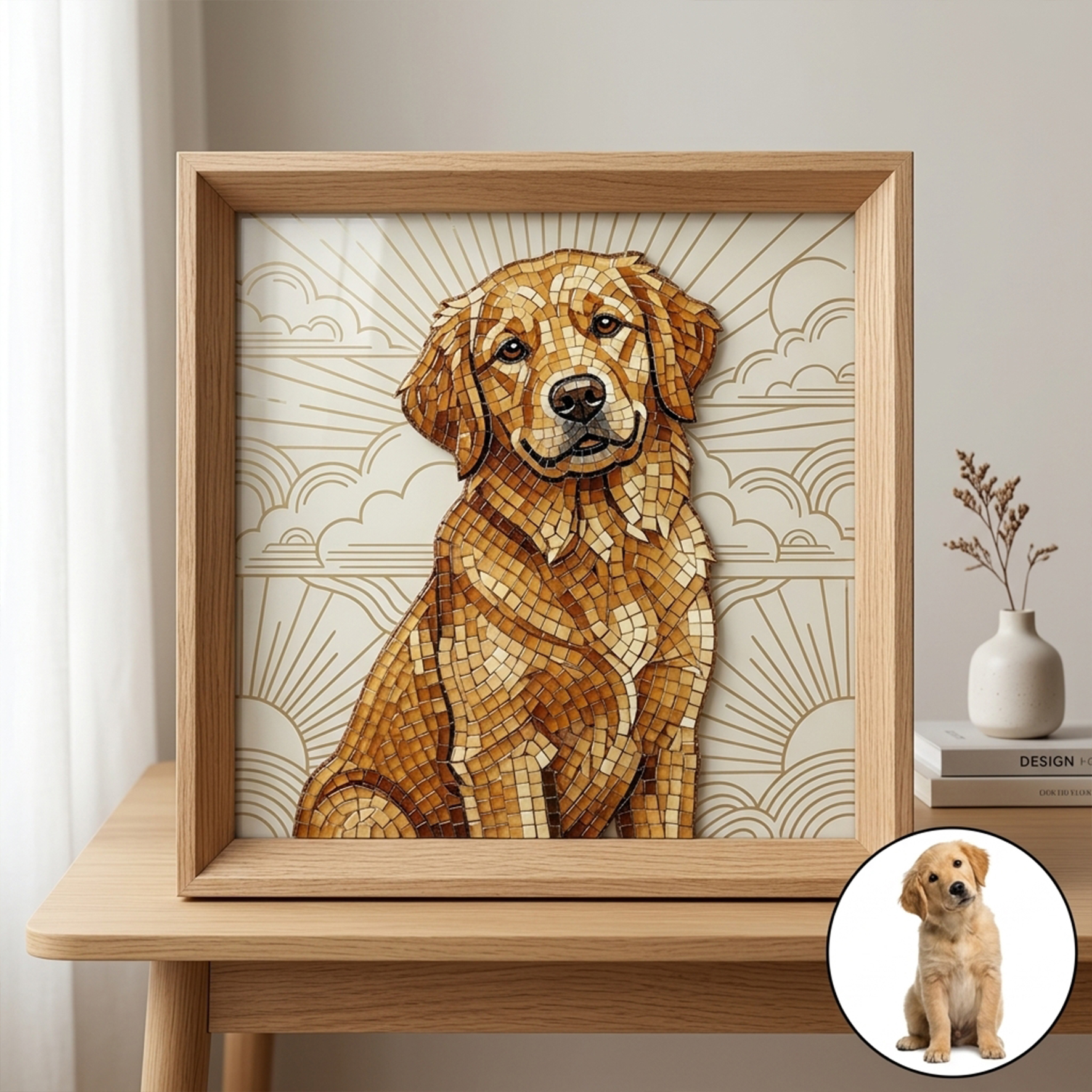 Personalized Mosaic Relief Photo Frame, Decorative Art Piece