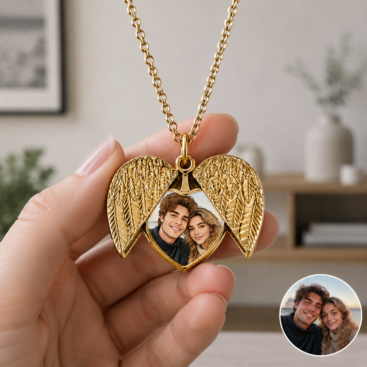Personalized Photo Heart Necklace